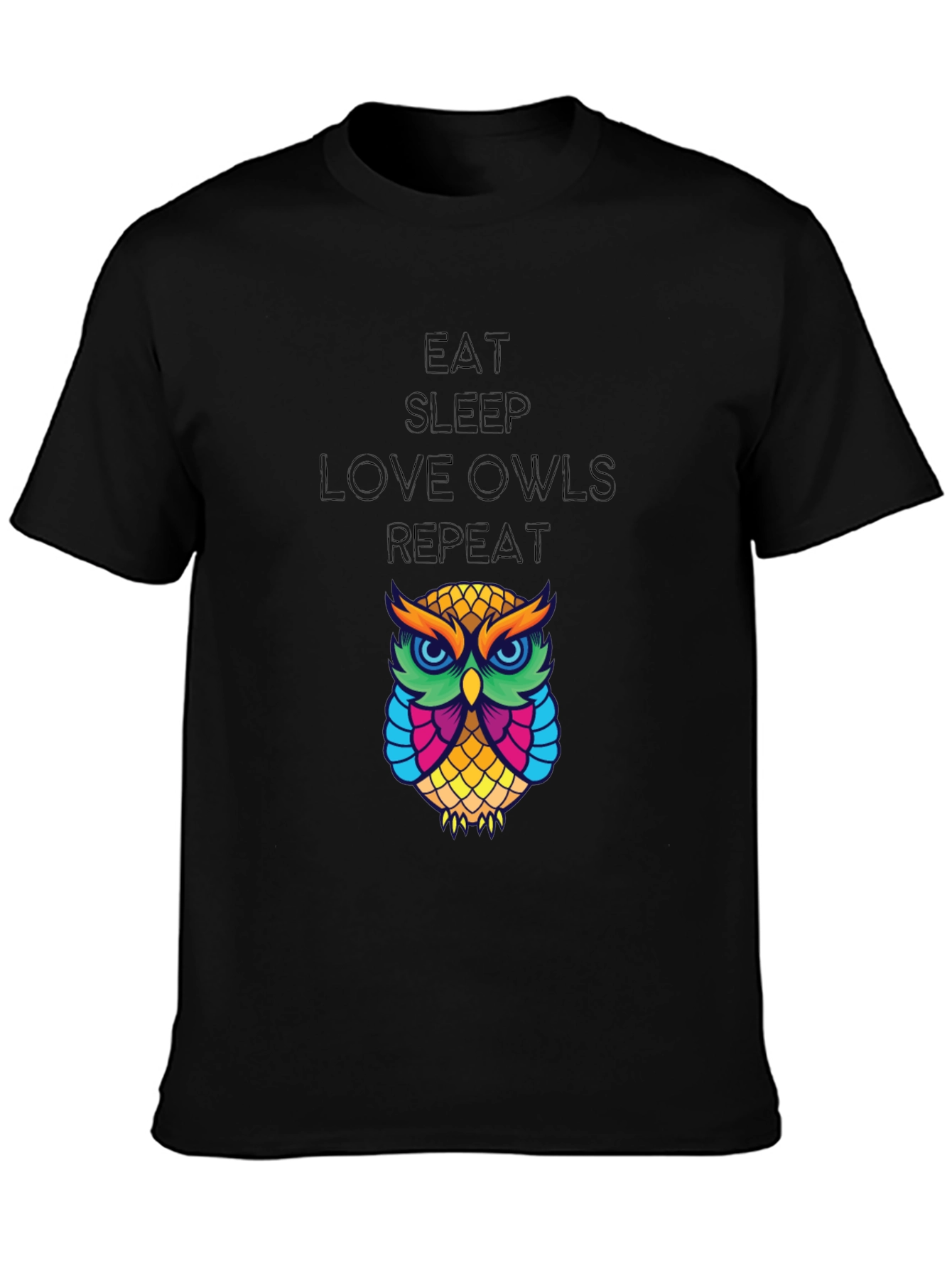 Eat Sleep Love Owls Repeat Graphic Tee