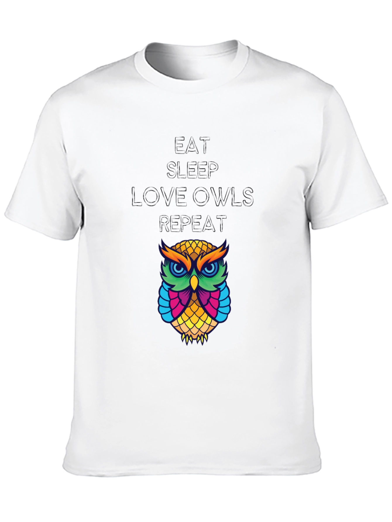Eat Sleep Love Owls Repeat Graphic Tee