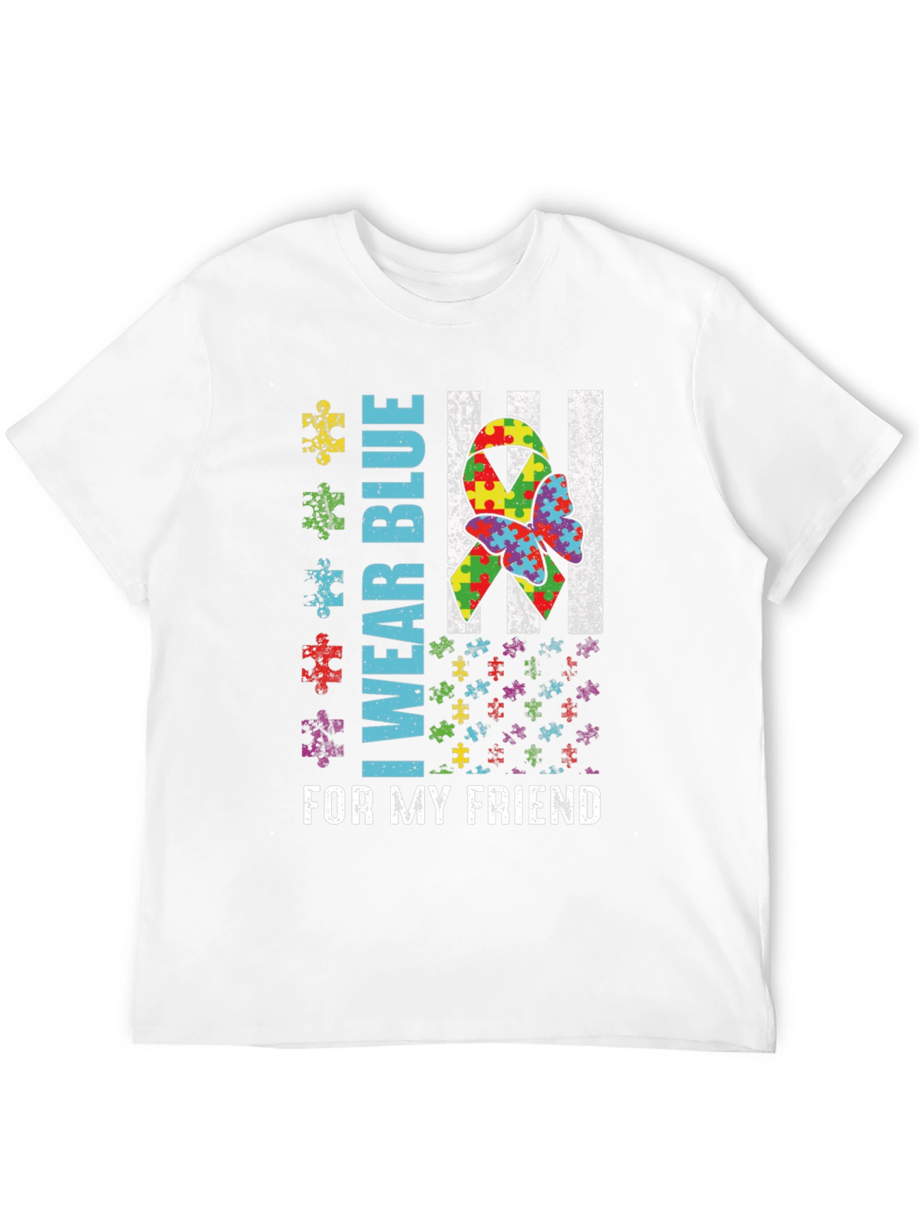 Autism Awareness I Wear Blue Graphic Tee