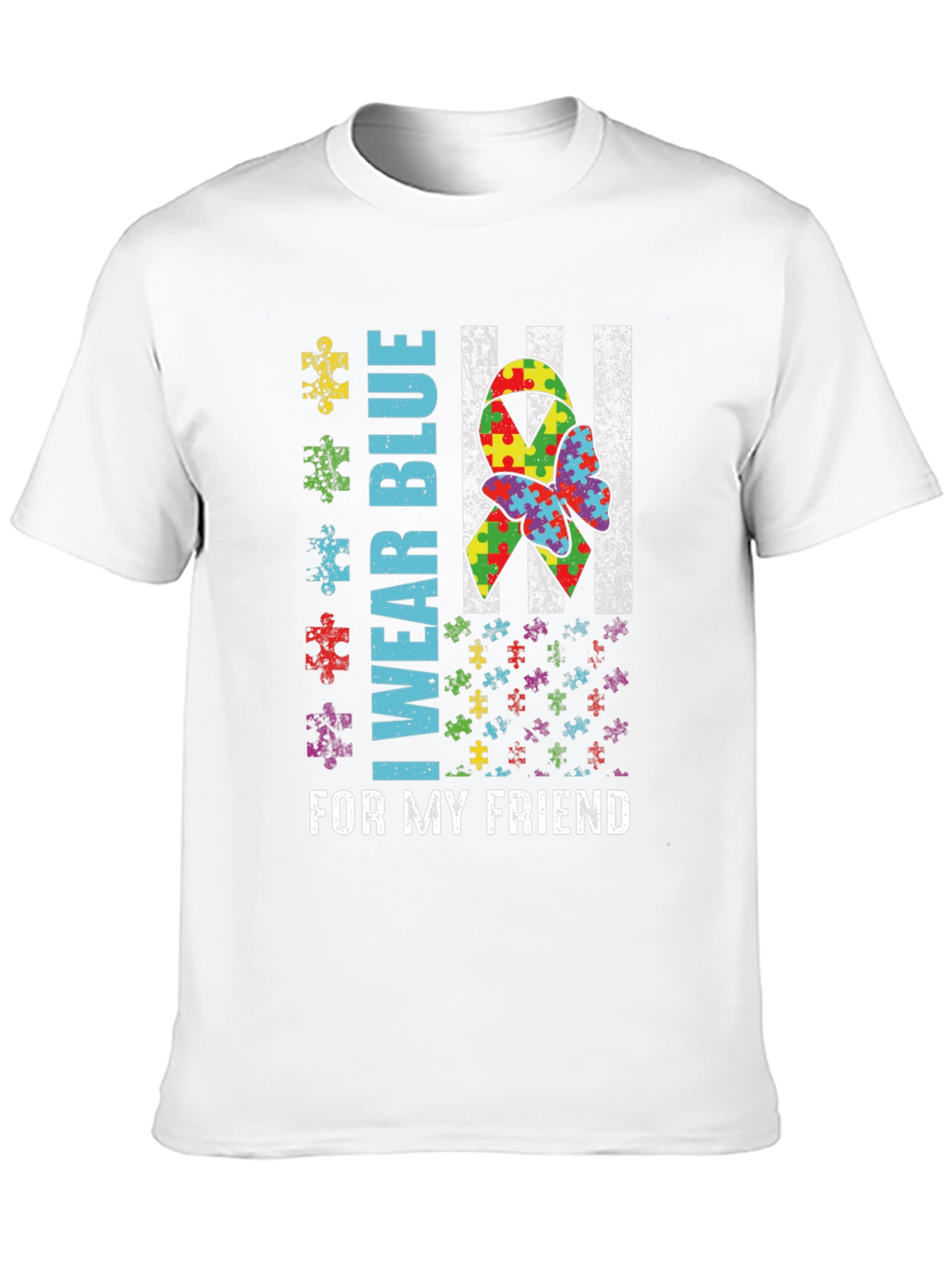 Autism Awareness I Wear Blue Graphic Tee
