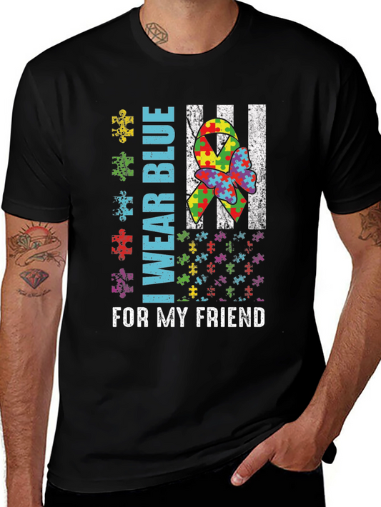 Autism Awareness I Wear Blue Graphic Tee