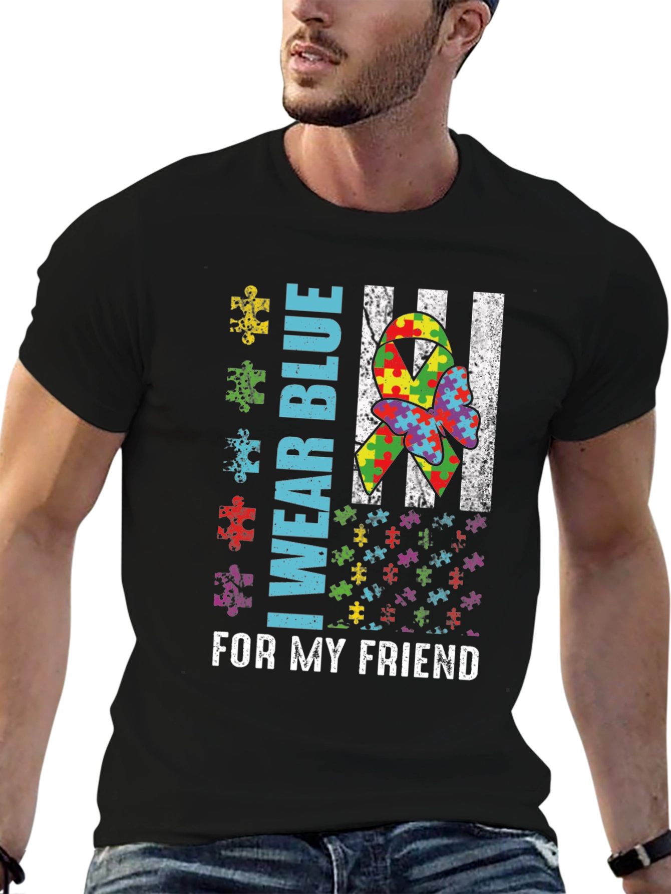 Autism Awareness I Wear Blue Graphic Tee
