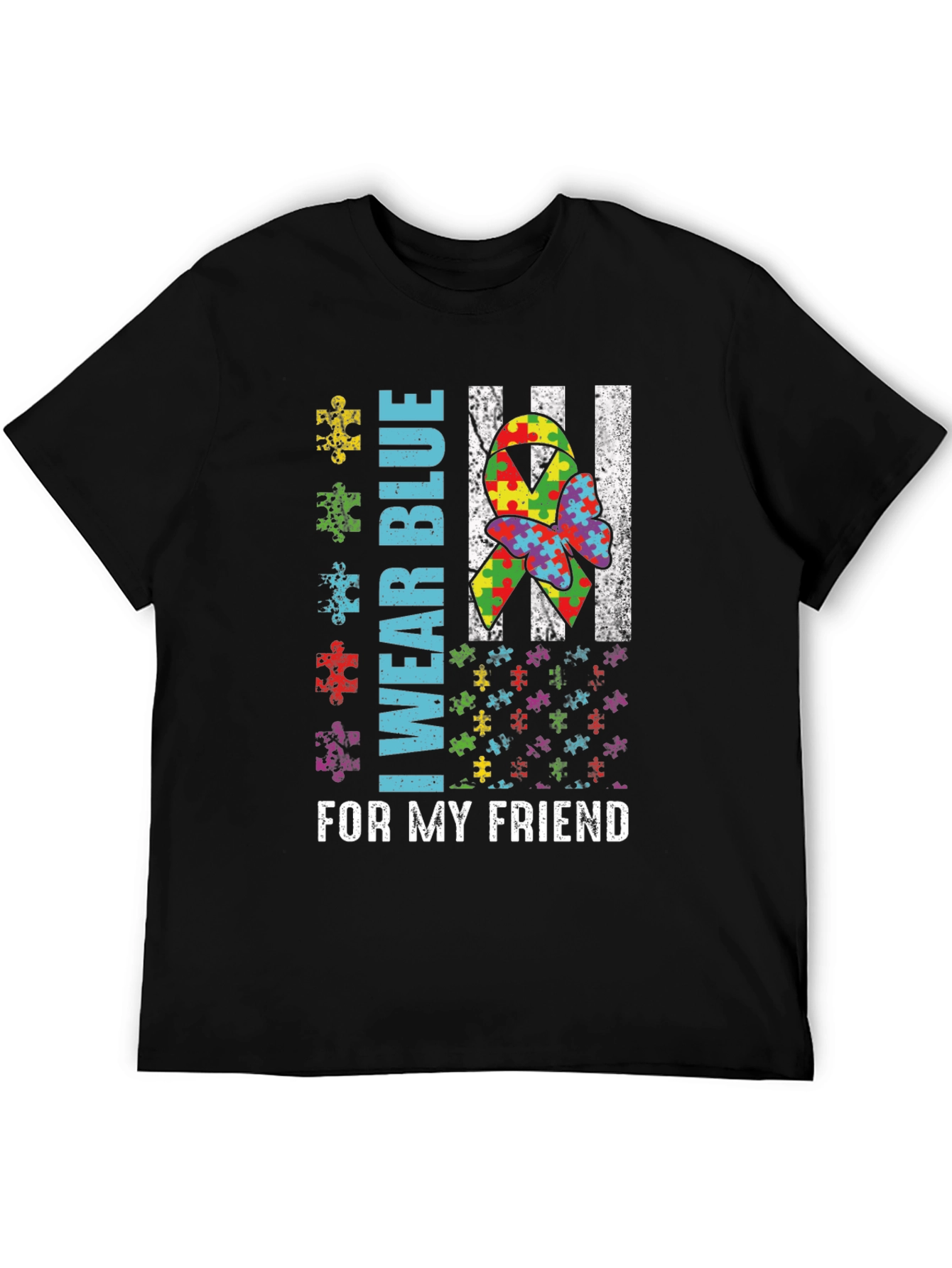 Autism Awareness I Wear Blue Graphic Tee
