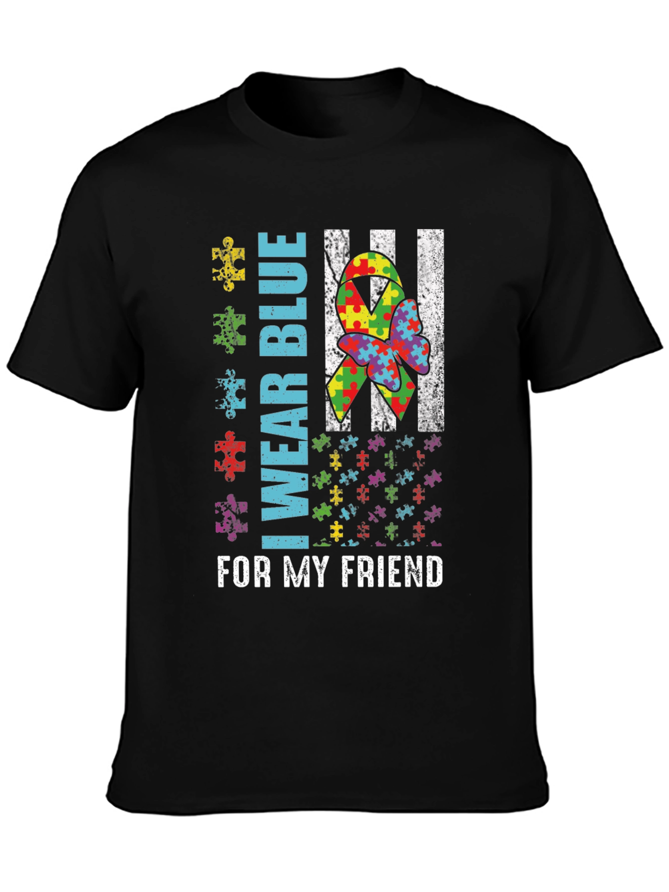 Autism Awareness I Wear Blue Graphic Tee