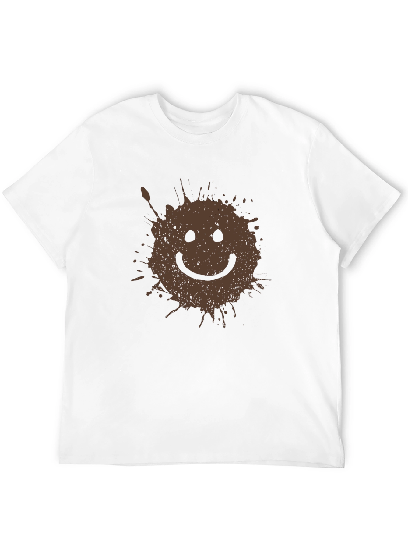 Smiley Face Splatter Graphic Tee - Black