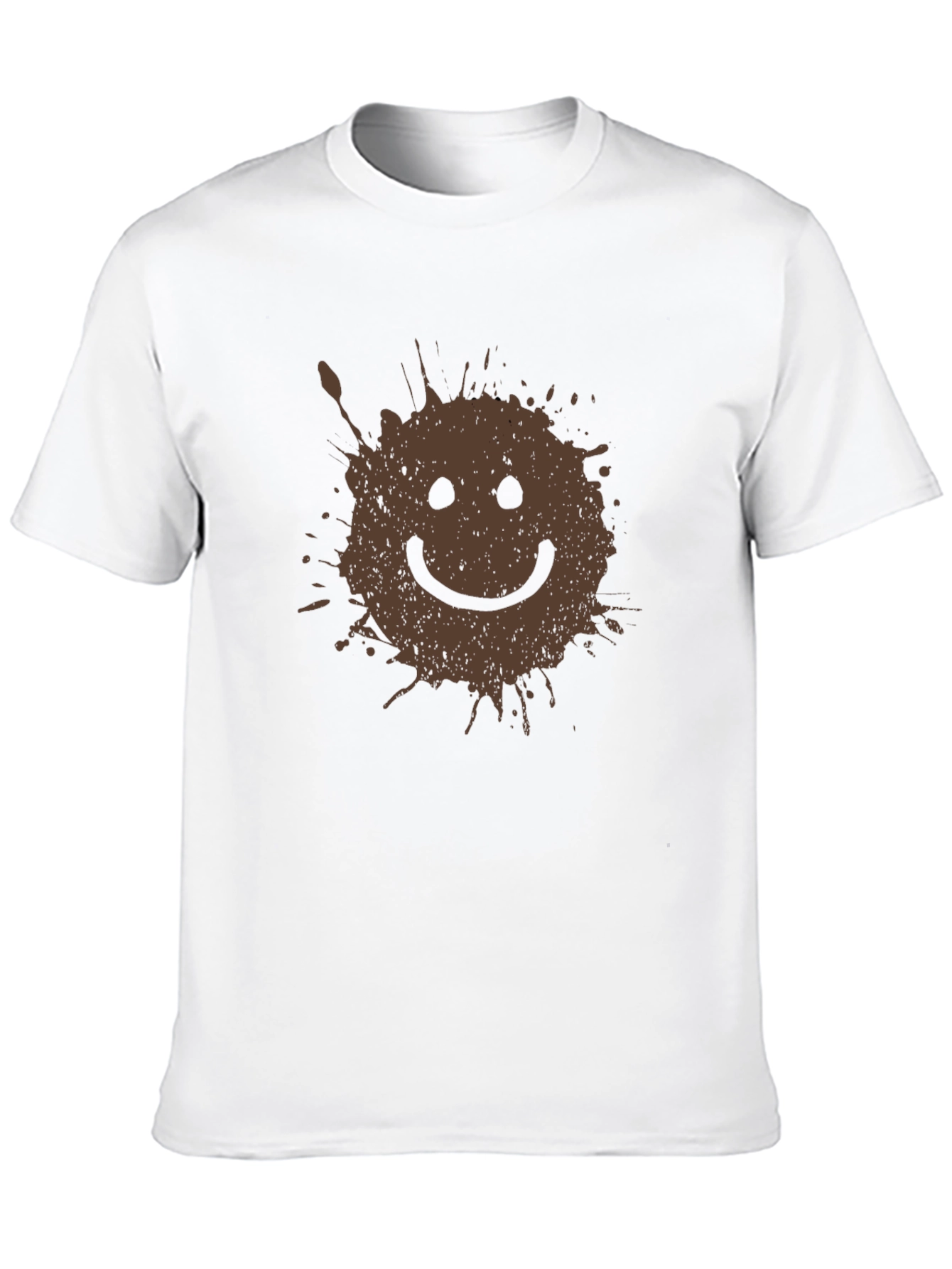 Smiley Face Splatter Graphic Tee - Black
