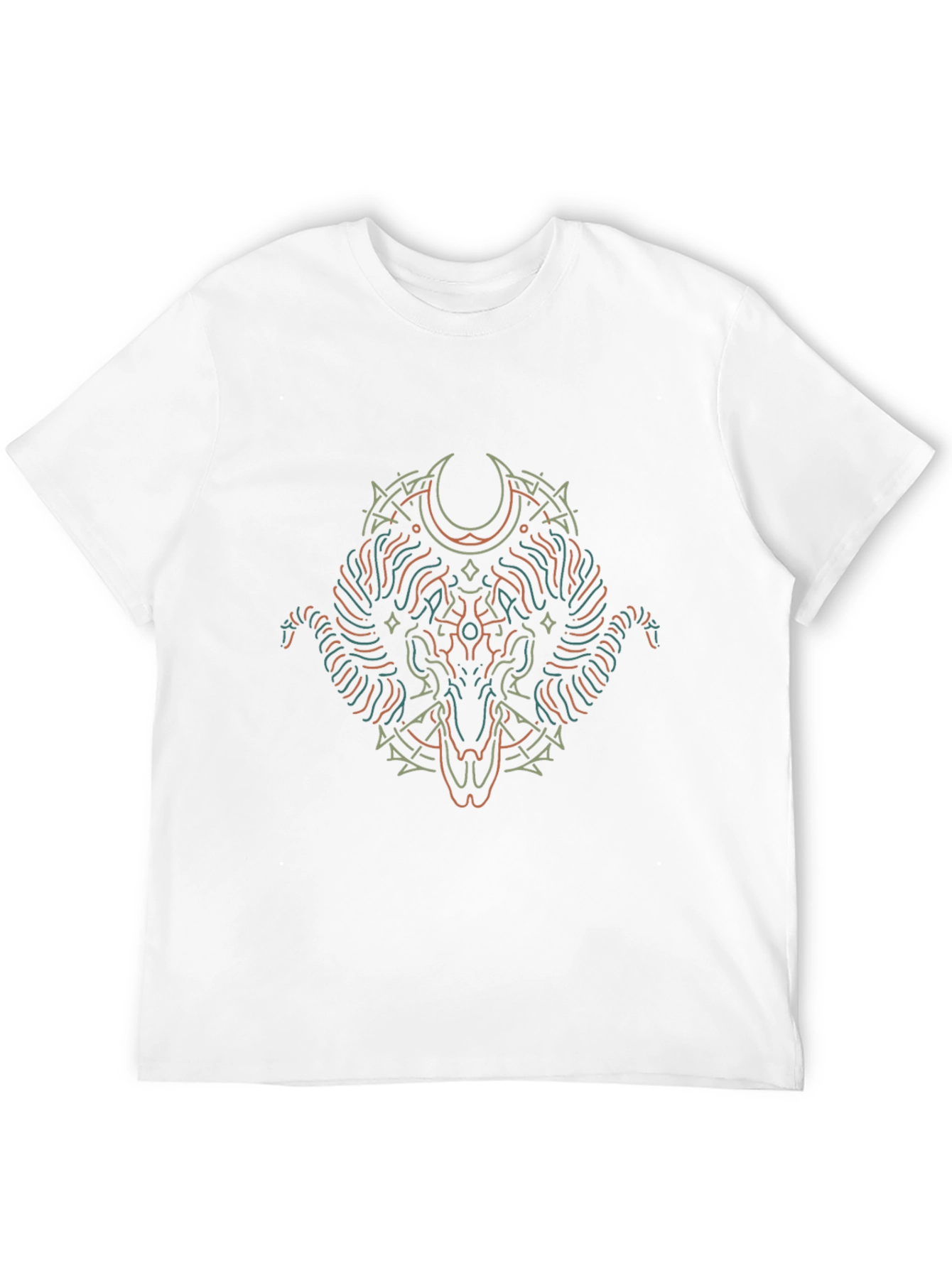 Occult Ram Graphic Tee - Stylish Black Cotton T-Shirt
