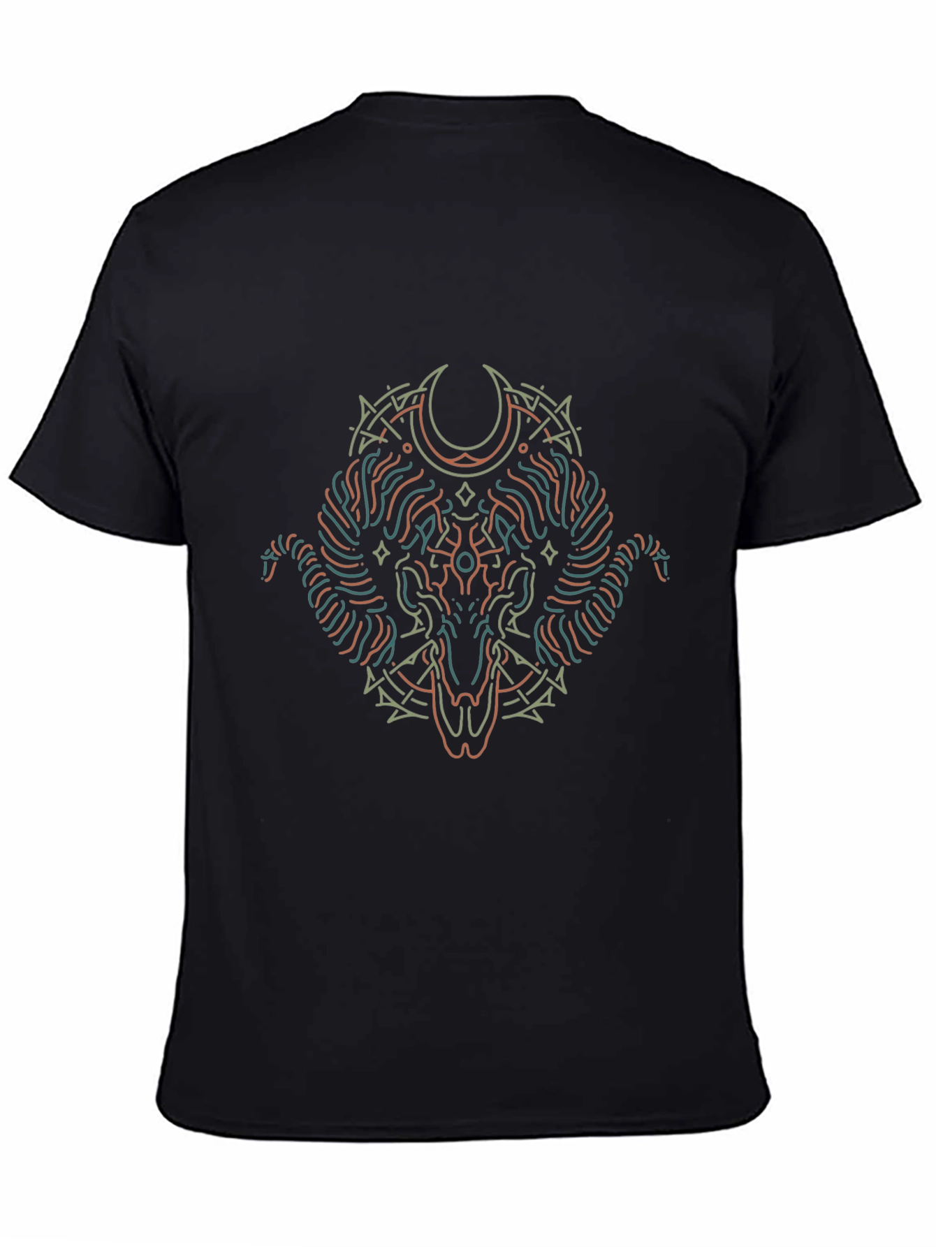 Occult Ram Graphic Tee - Stylish Black Cotton T-Shirt
