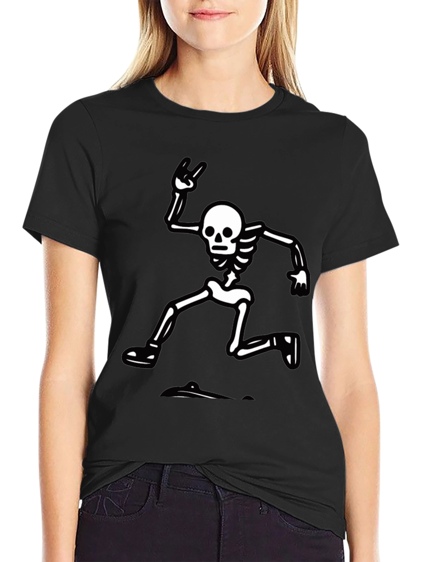 Skeleton Rock Hand T-Shirt - Black
