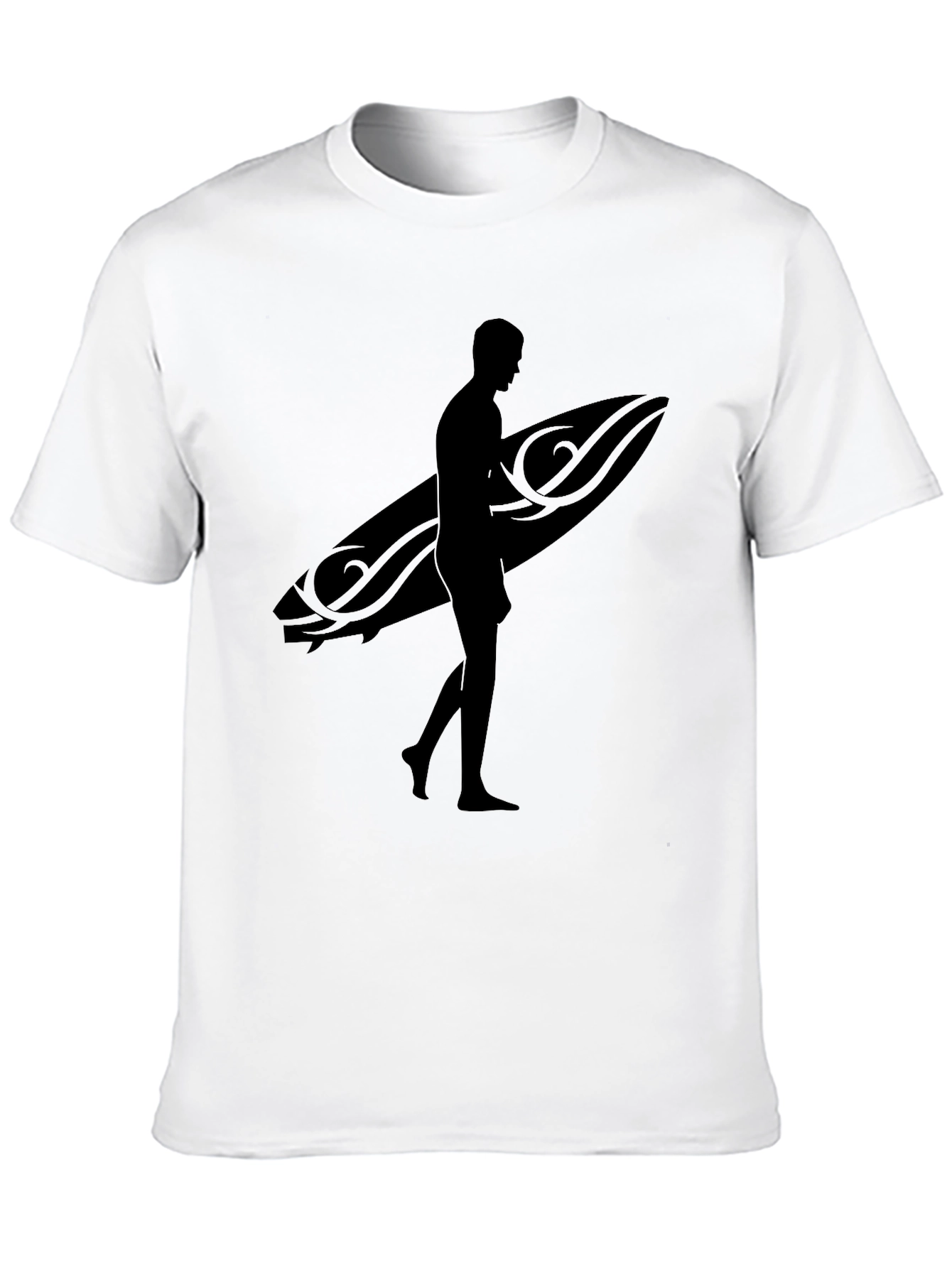 Black Surfer Silhouette T-Shirt
