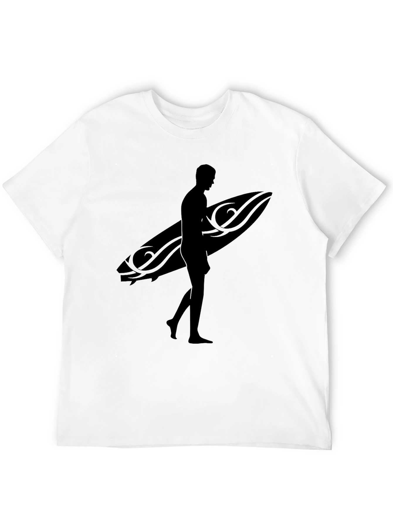 Black Surfer Silhouette T-Shirt