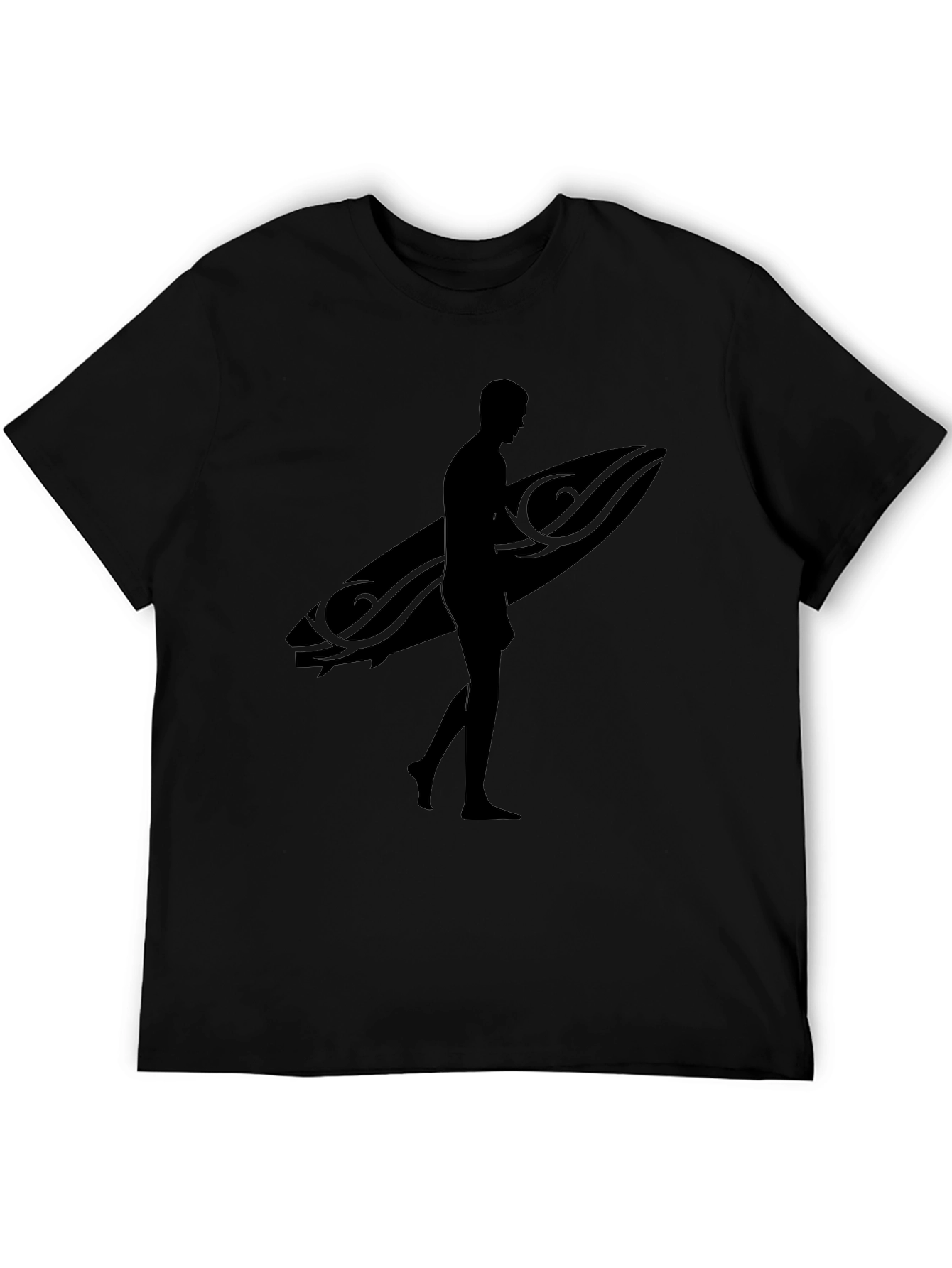 Black Surfer Silhouette T-Shirt