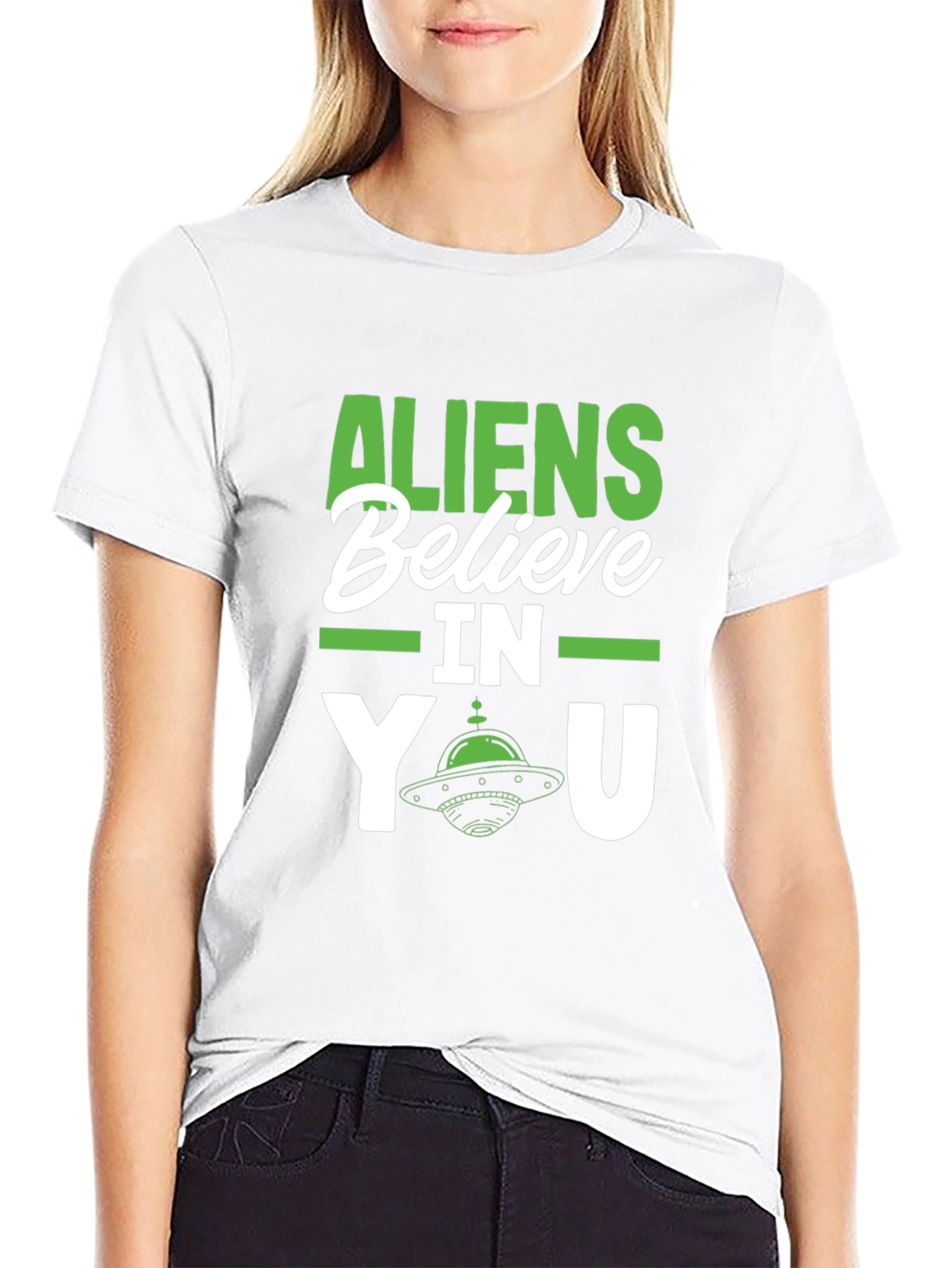 Aliens Believe in You Graphic Tee - UFO T-Shirt