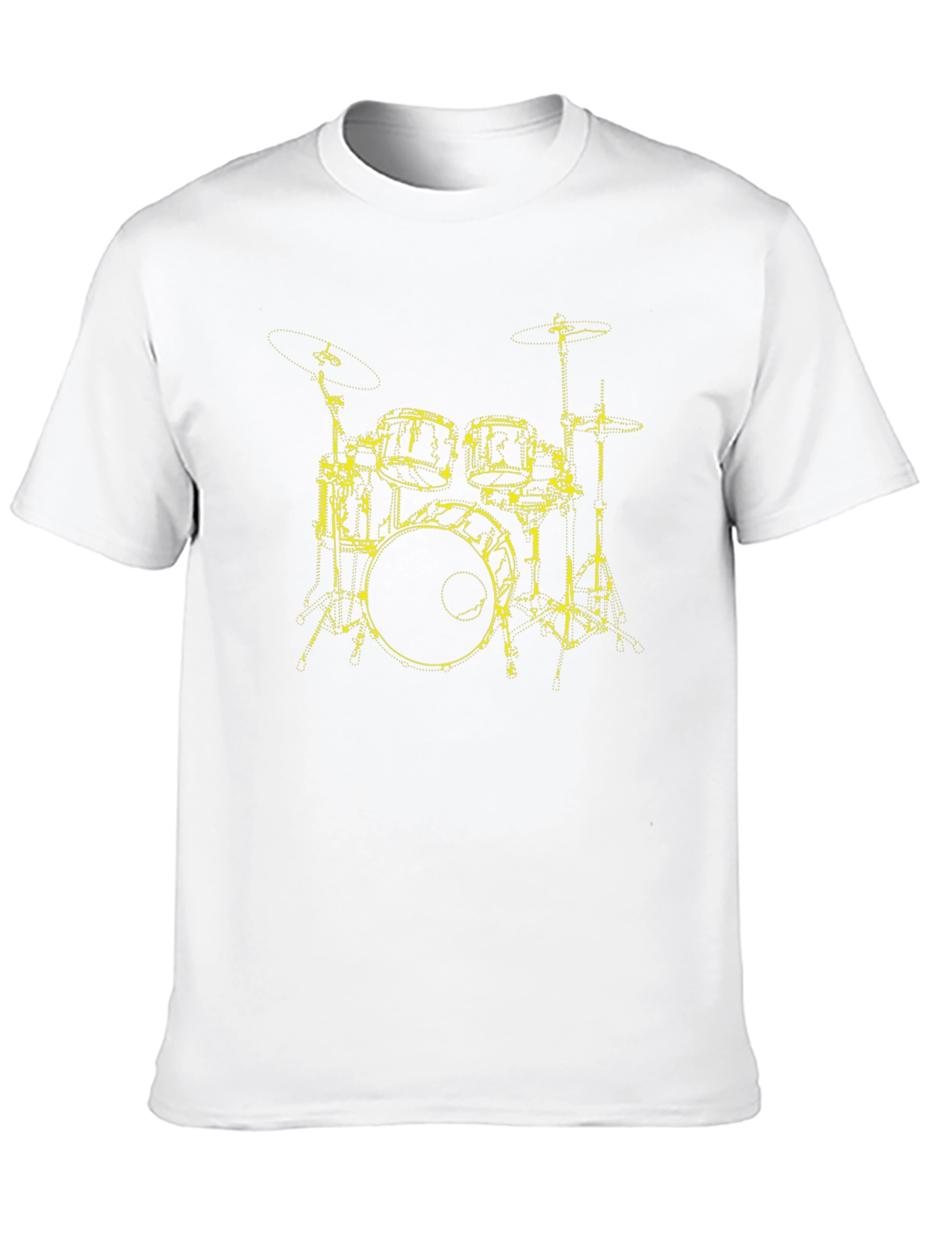 Drum Kit Outline Black T-Shirt