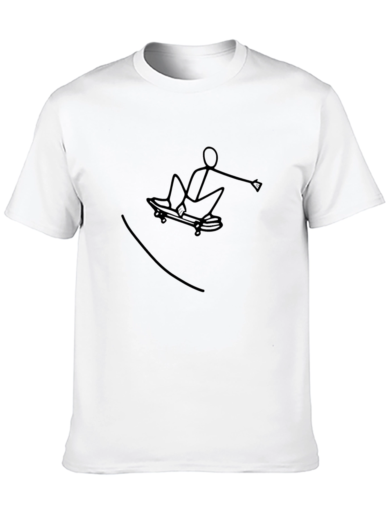 Cool Stick Figure Skateboarder Graphic Tee