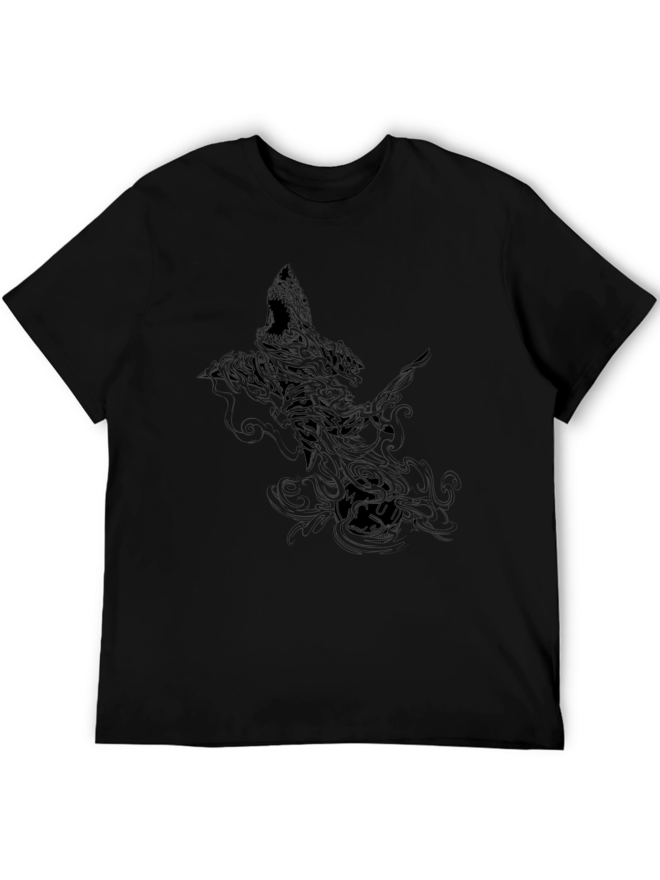 Mens Black Shark Graphic T-Shirt
