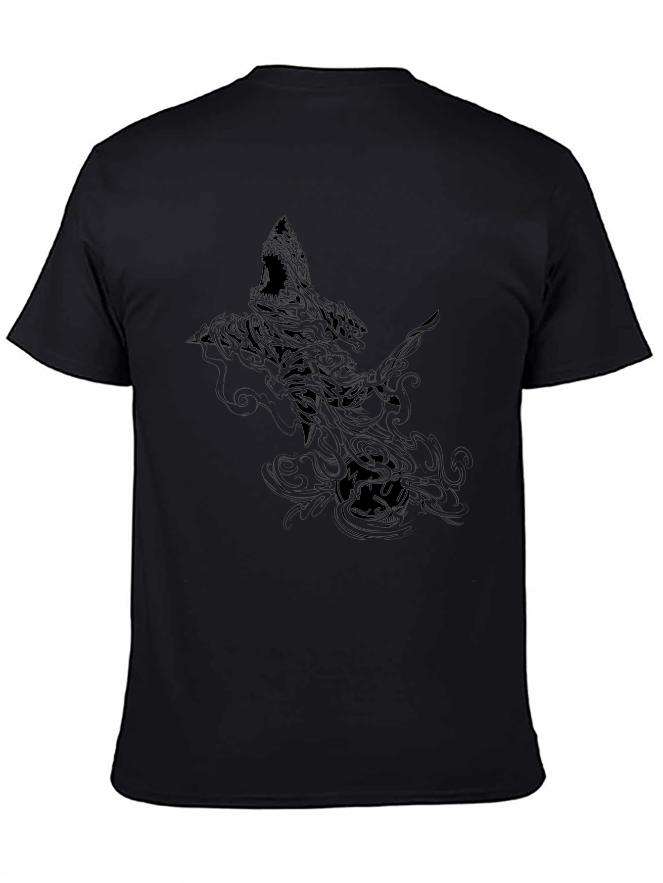 Mens Black Shark Graphic T-Shirt