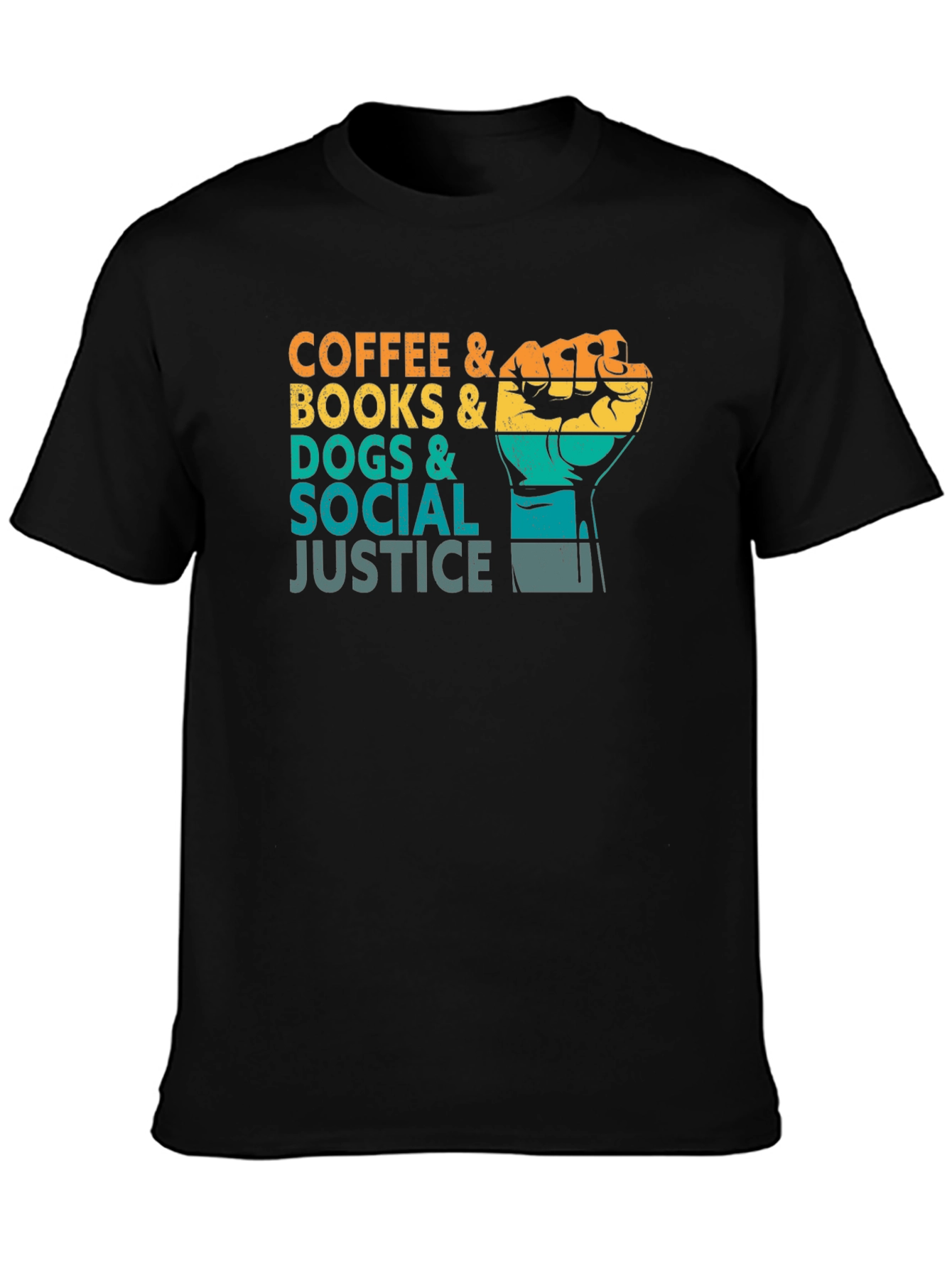 Coffee Books Dogs Social Justice T-Shirt