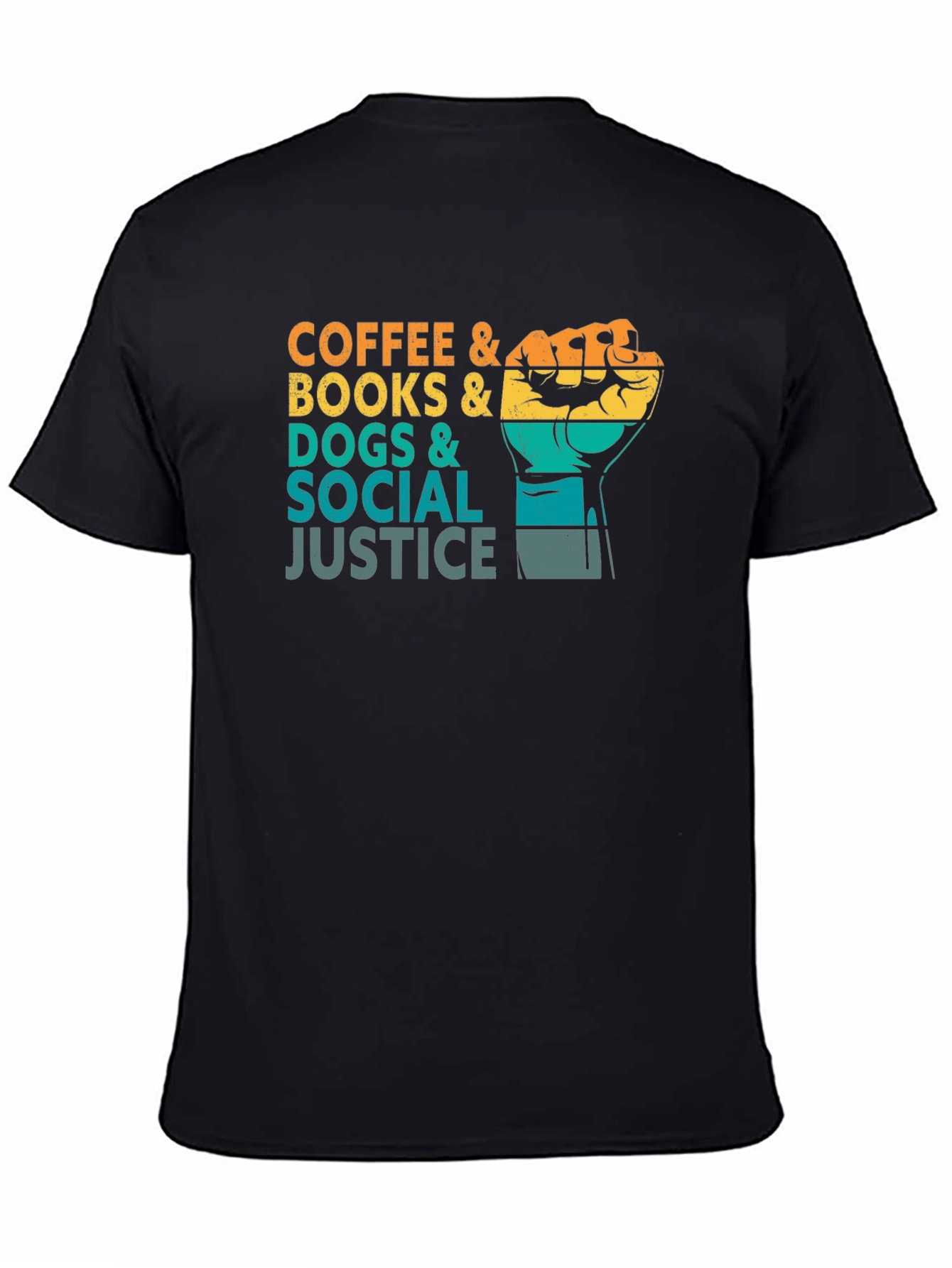 Coffee Books Dogs Social Justice T-Shirt