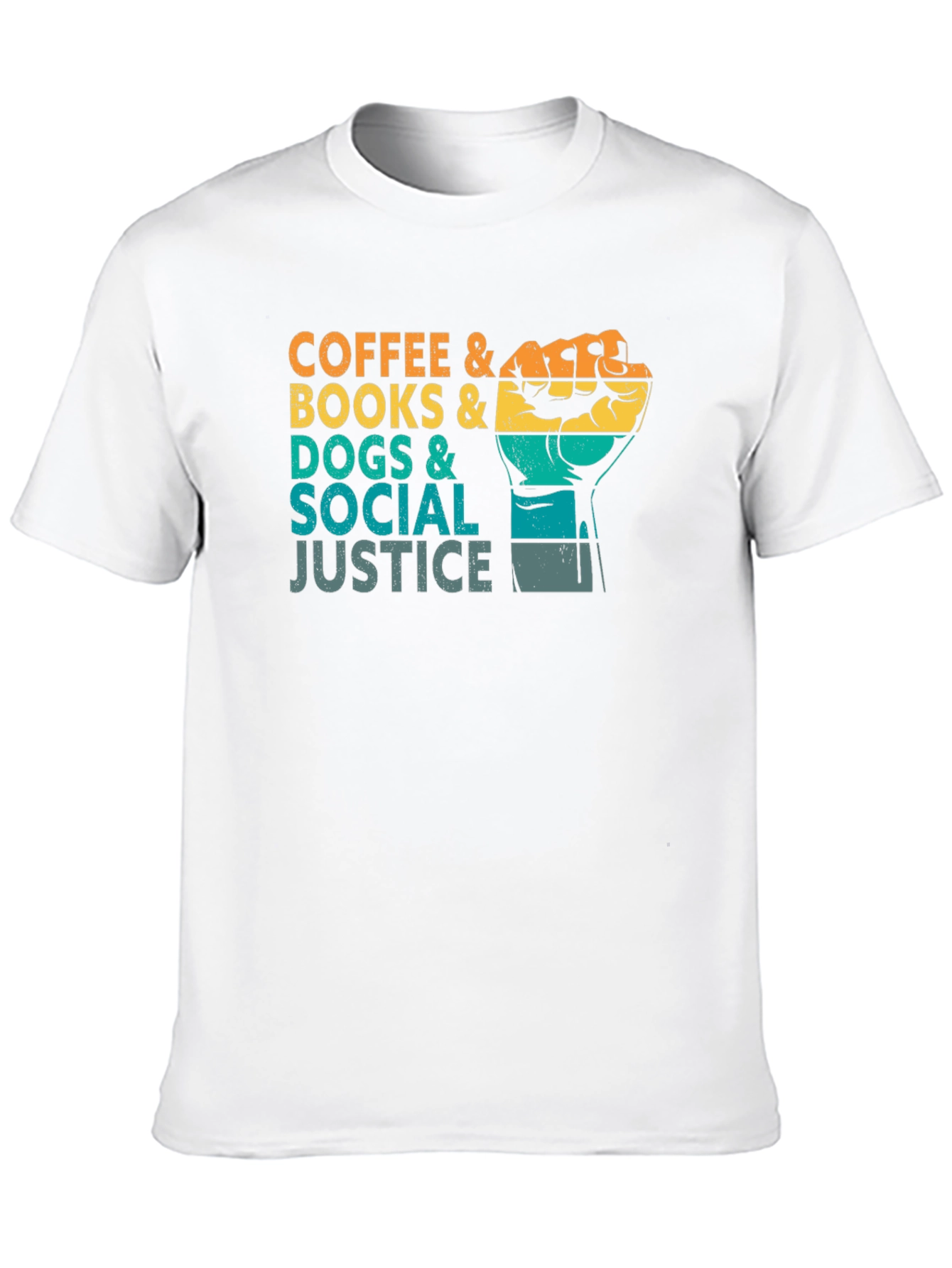 Coffee Books Dogs Social Justice T-Shirt