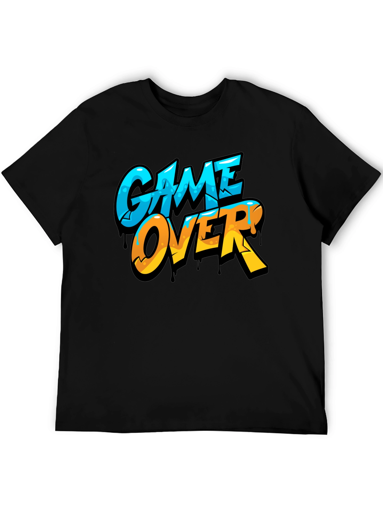 Game Over Graphic Print Crew Neck T-Shirt