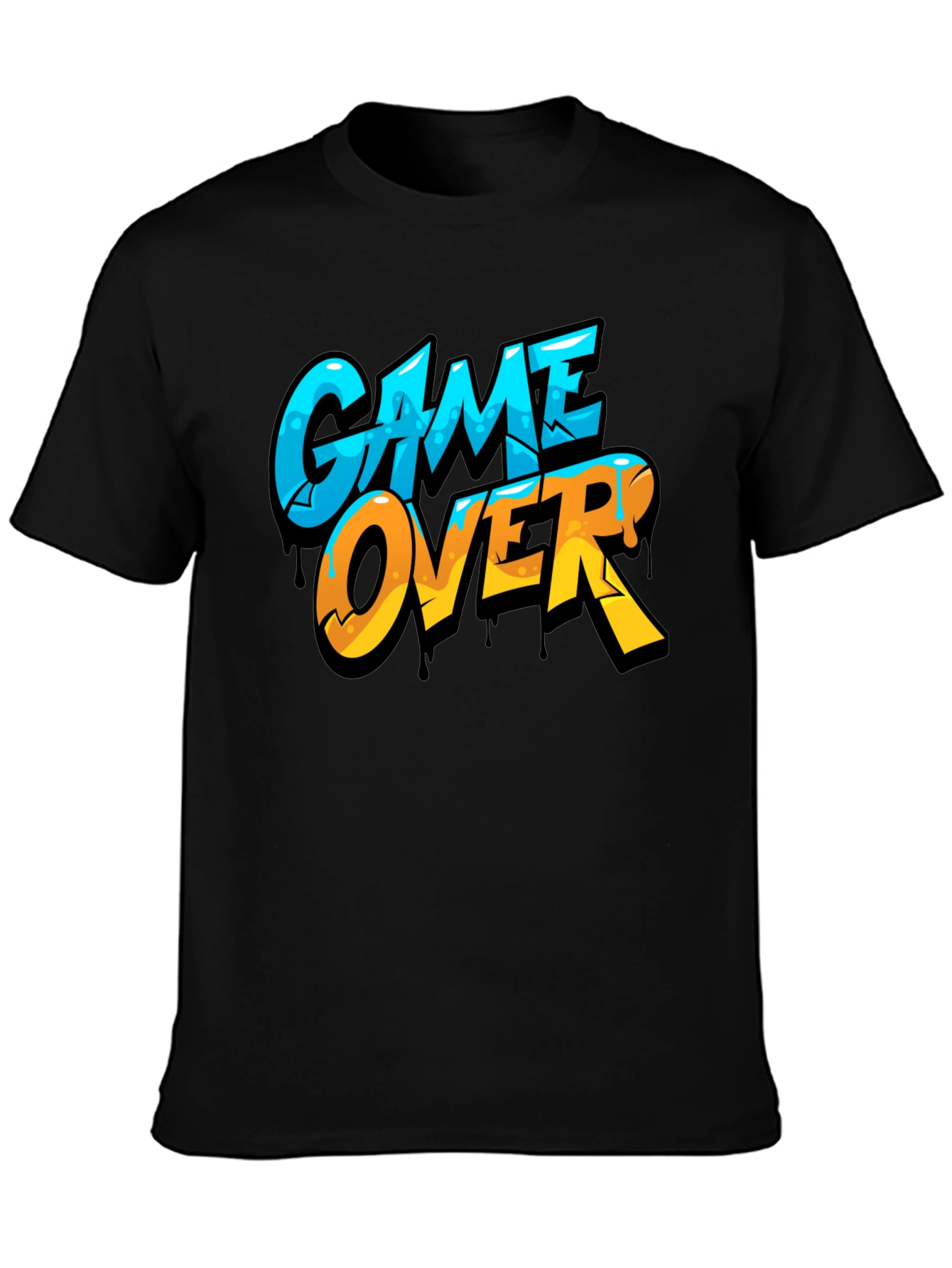 Game Over Graphic Print Crew Neck T-Shirt