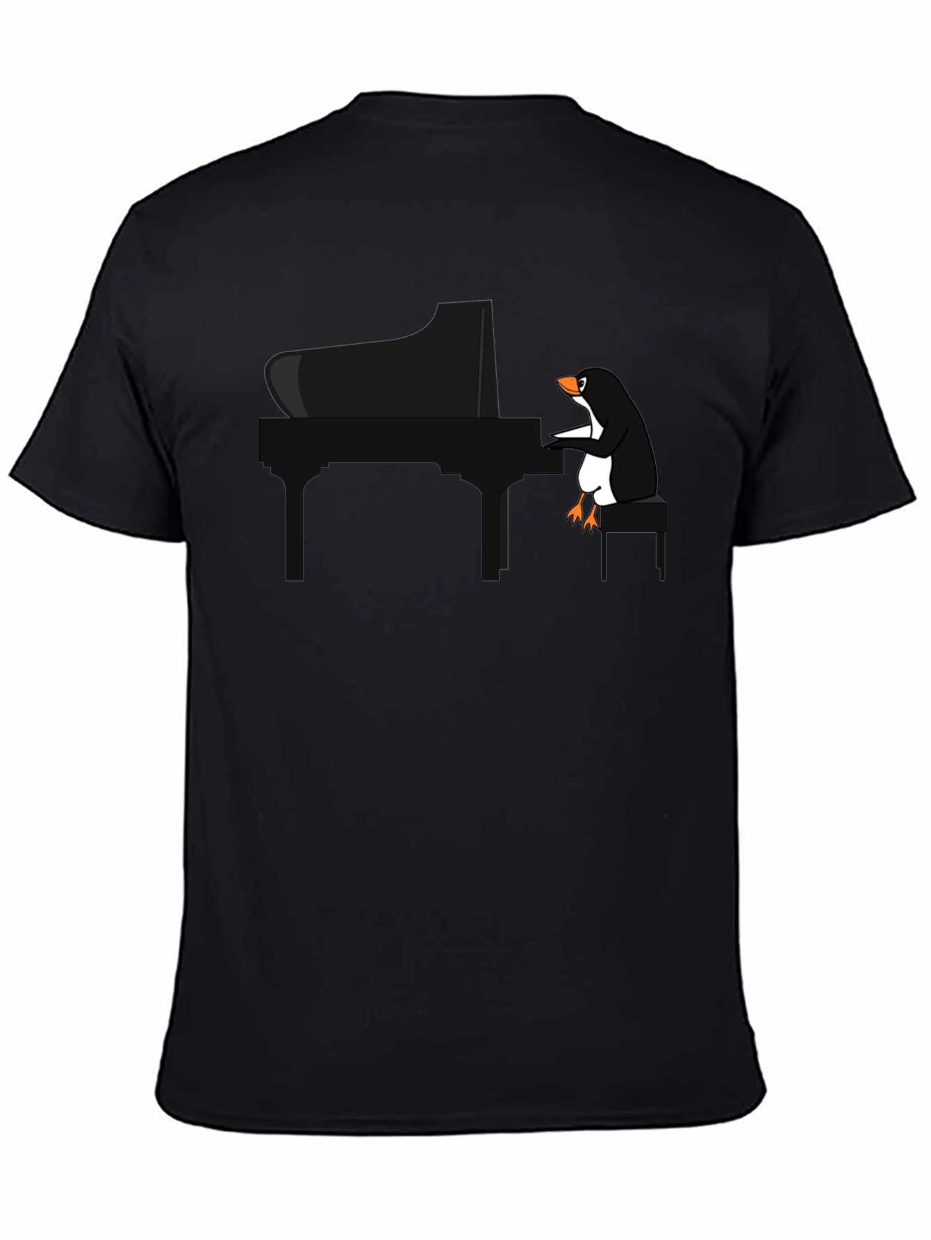 Piano Playing Penguin Graphic T-Shirt