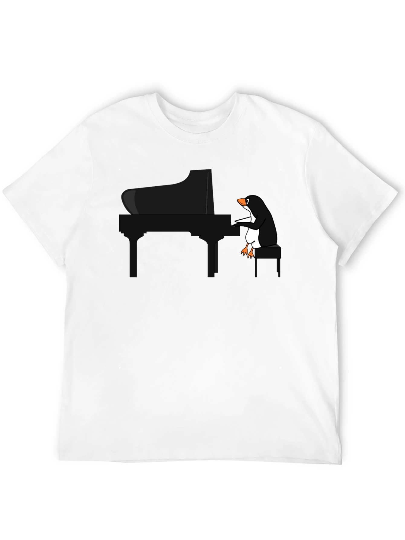 Piano Playing Penguin Graphic T-Shirt
