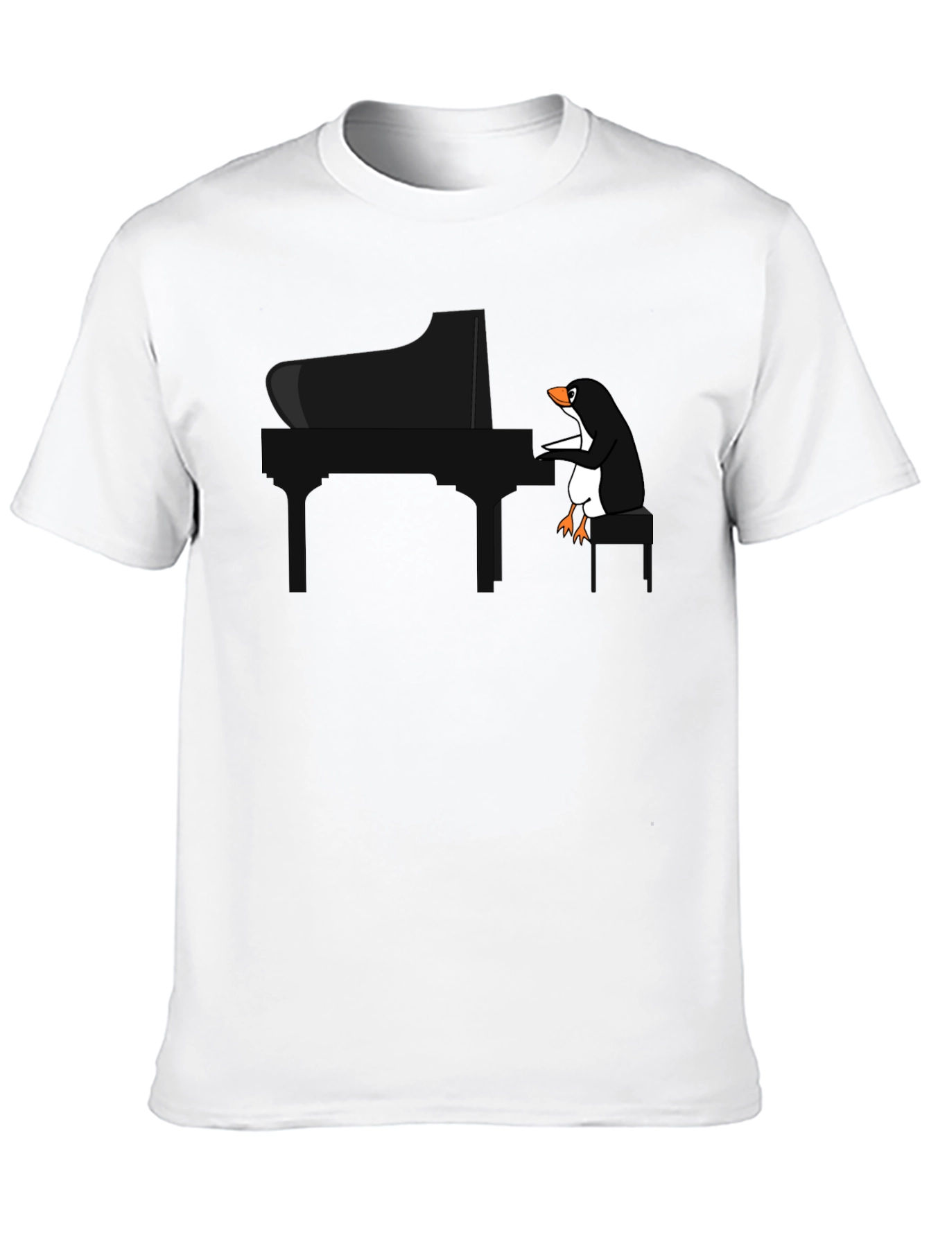 Piano Playing Penguin Graphic T-Shirt