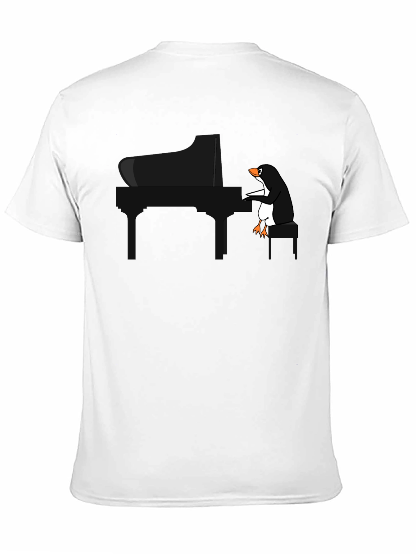 Piano Playing Penguin Graphic T-Shirt