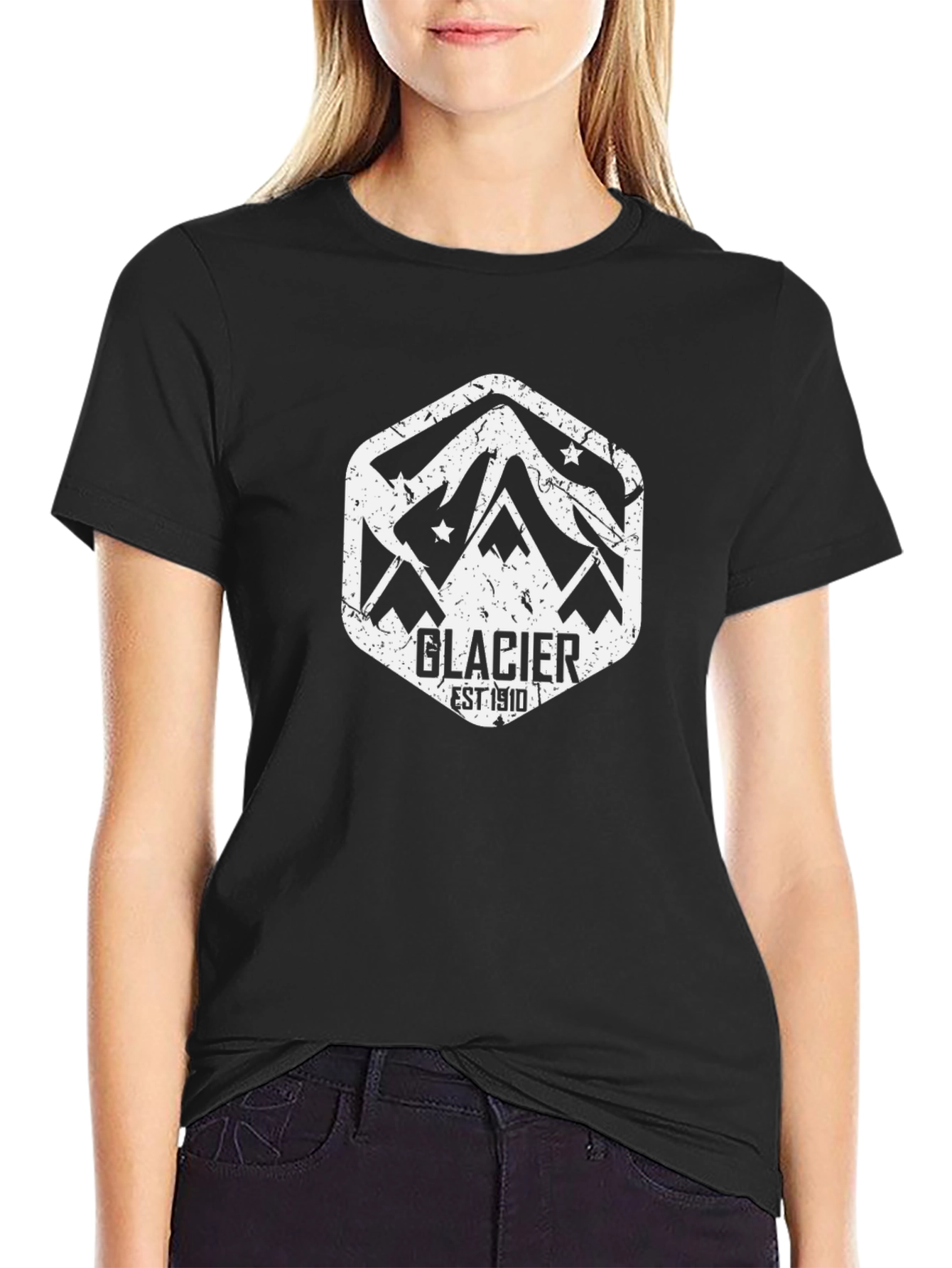 Glacier National Park T-Shirt - Black Graphic Tee