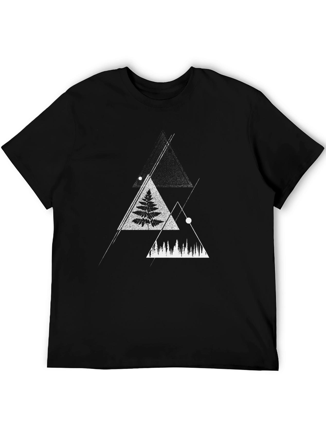 Geometric Nature Black T-Shirt