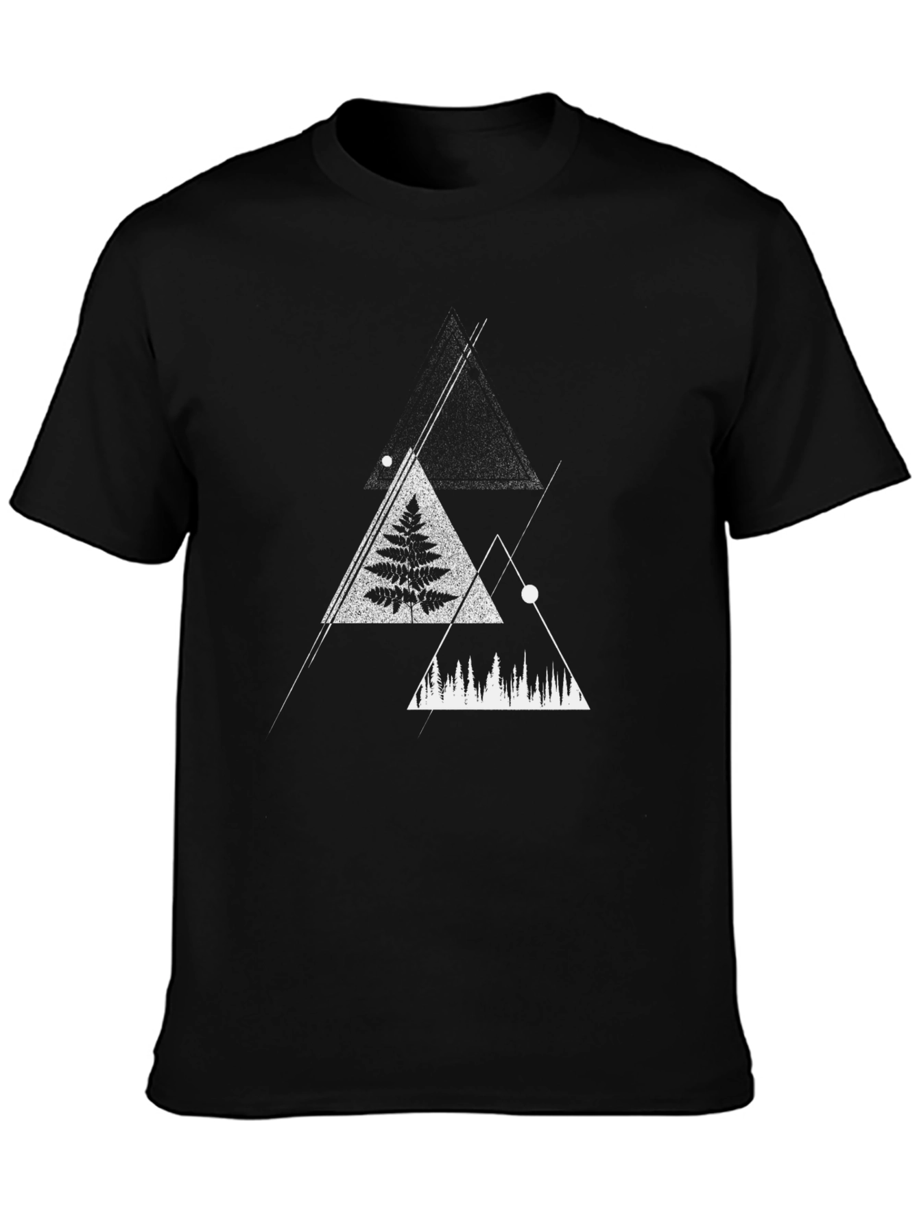 Geometric Nature Black T-Shirt