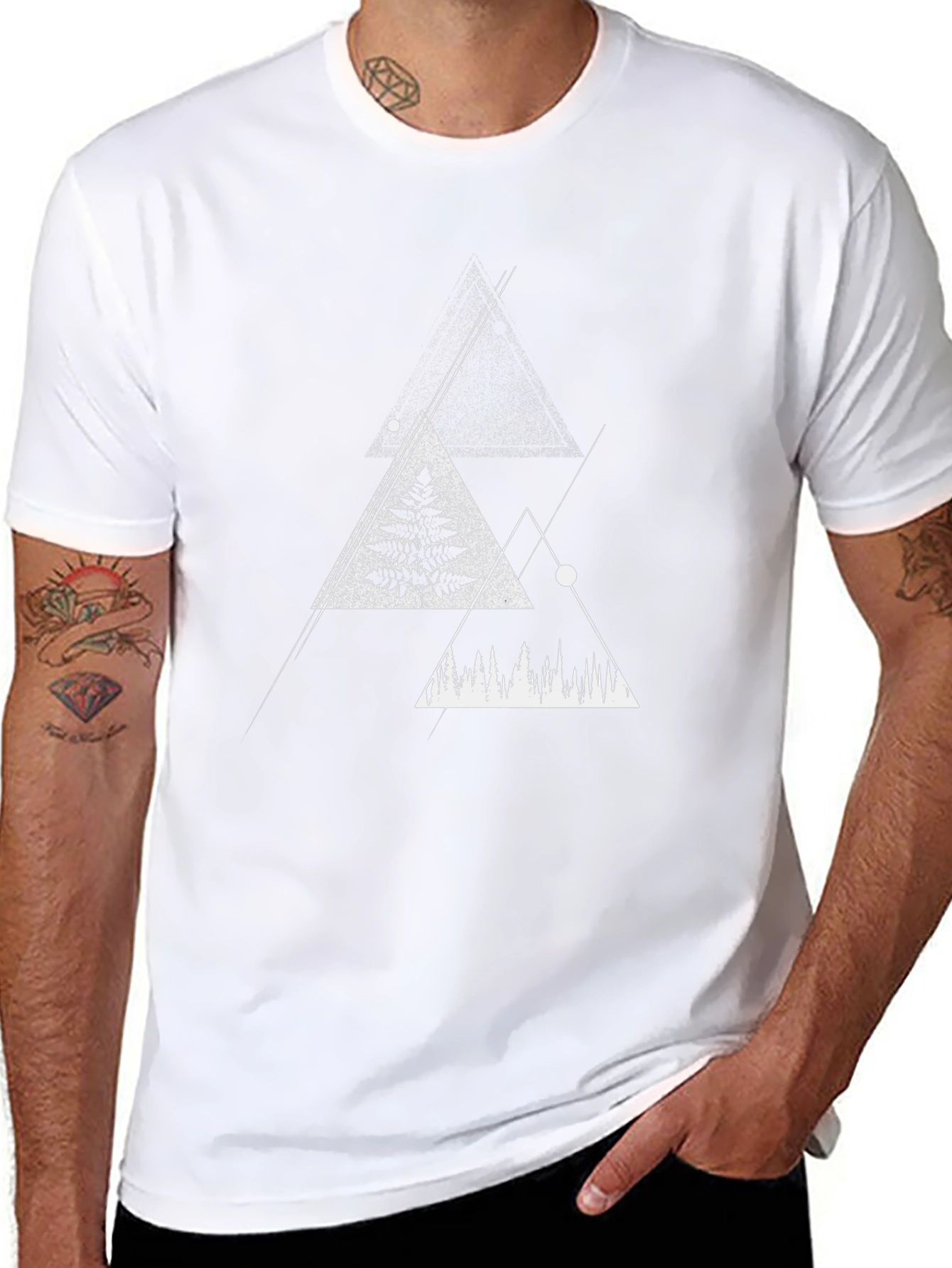Geometric Nature Black T-Shirt