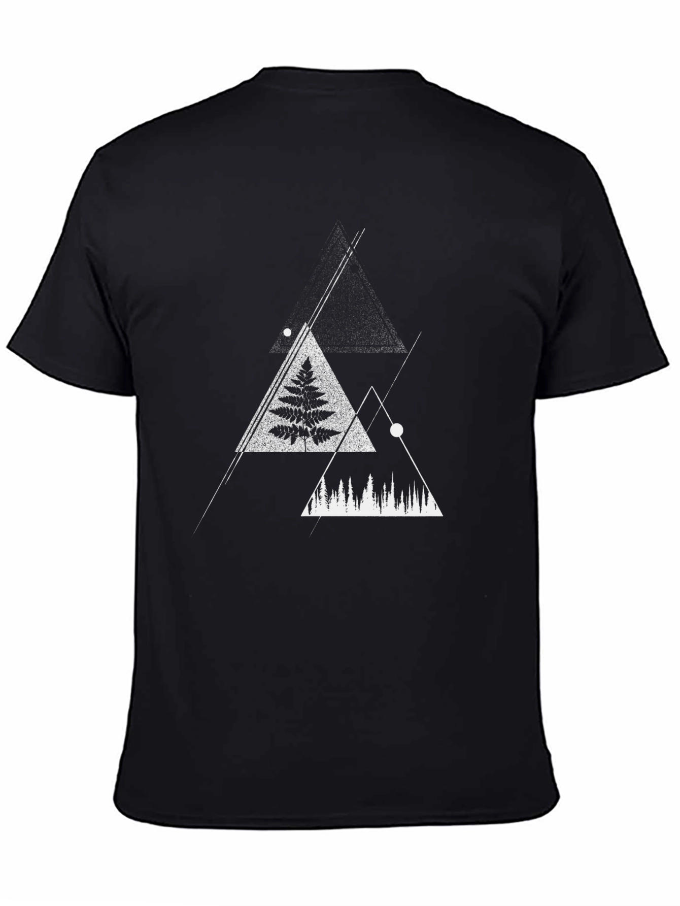 Geometric Nature Black T-Shirt
