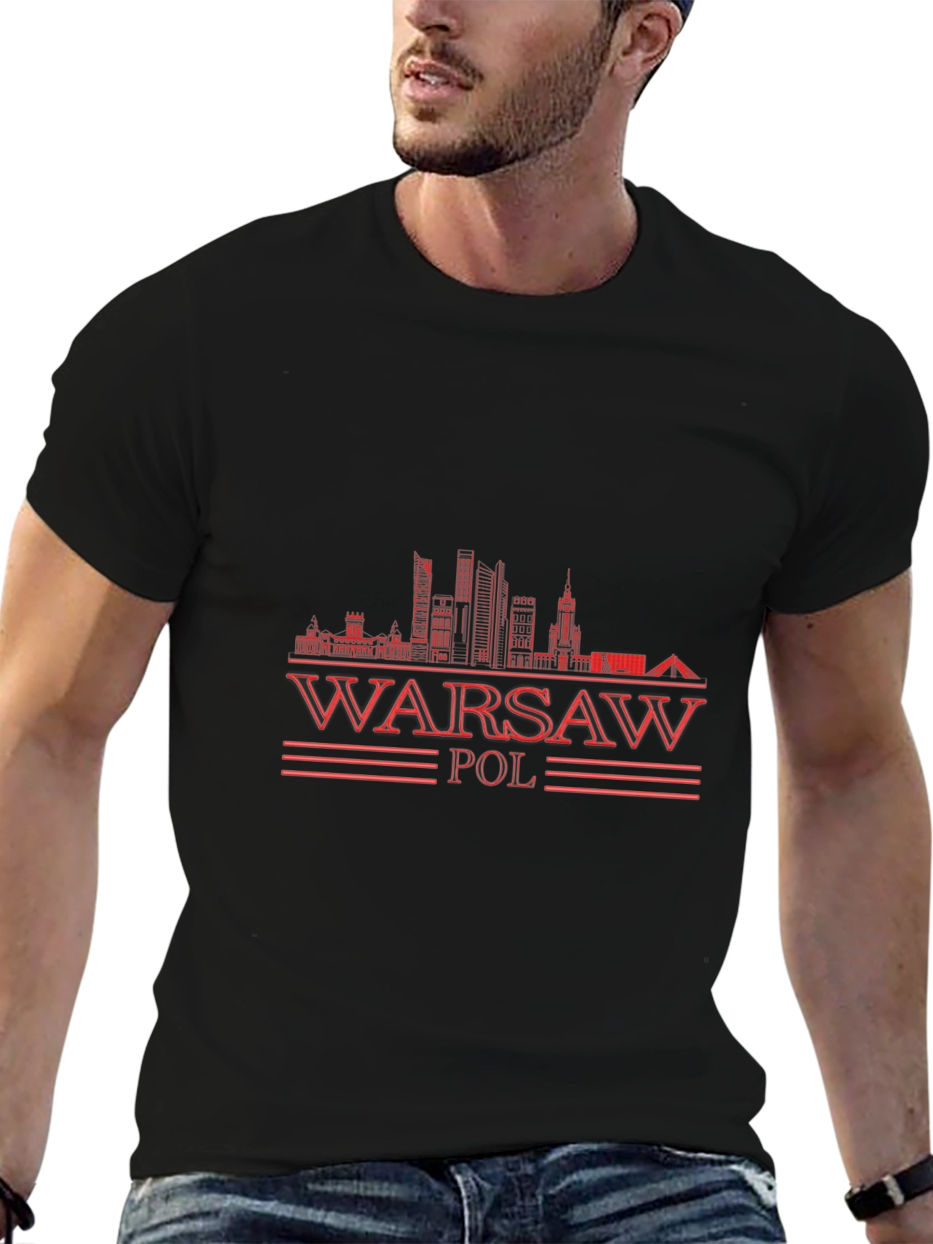 Warsaw Poland Graphic T-Shirt - Black