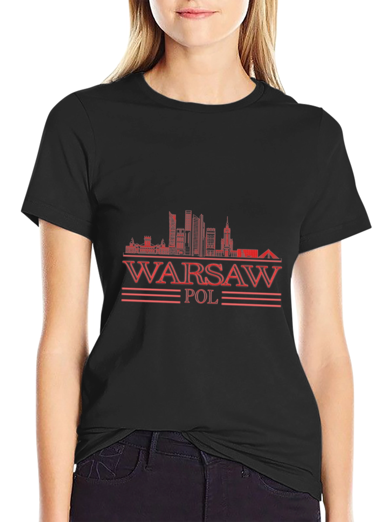 Warsaw Poland Graphic T-Shirt - Black