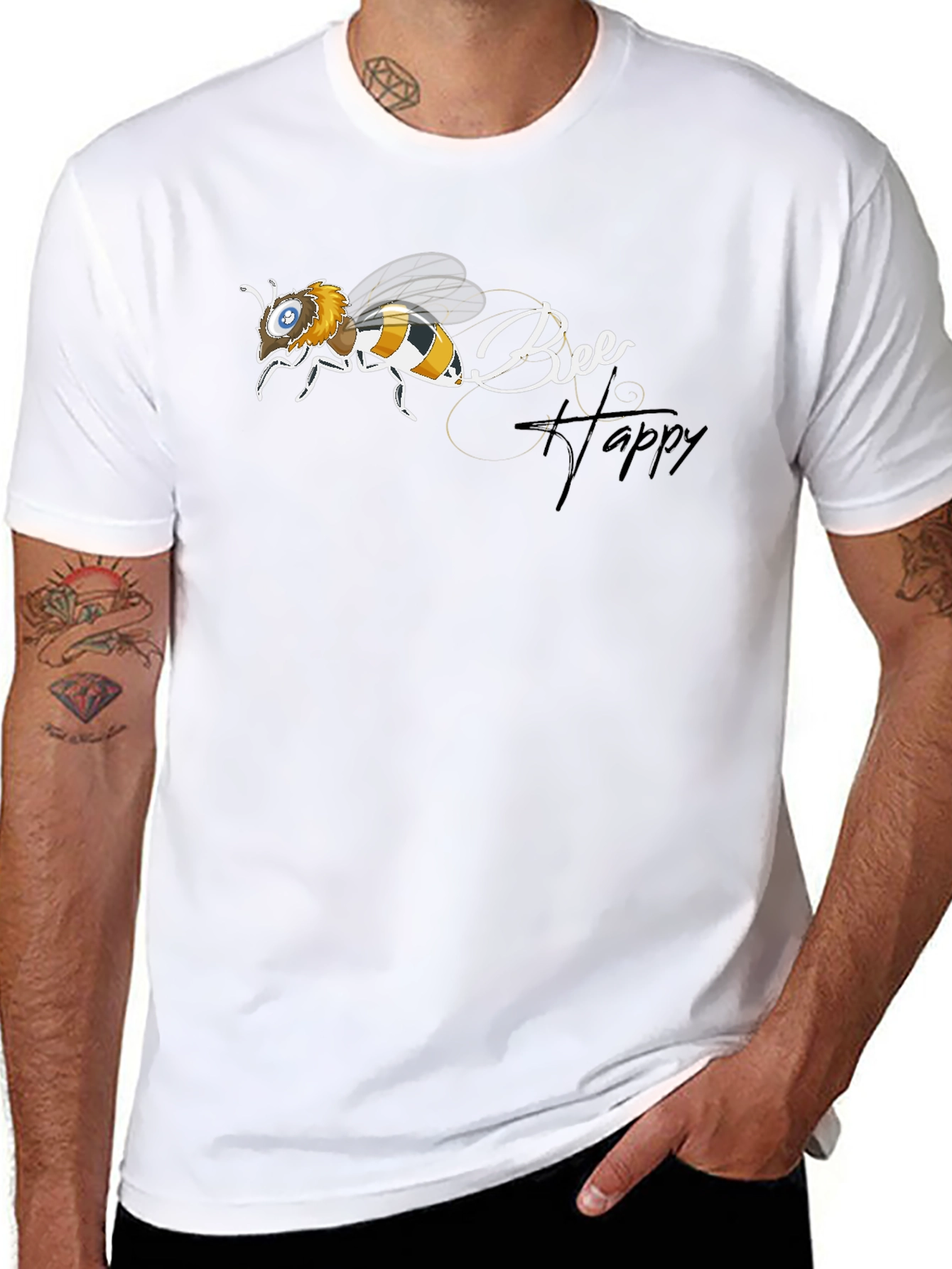 Bee Happy Black T-Shirt