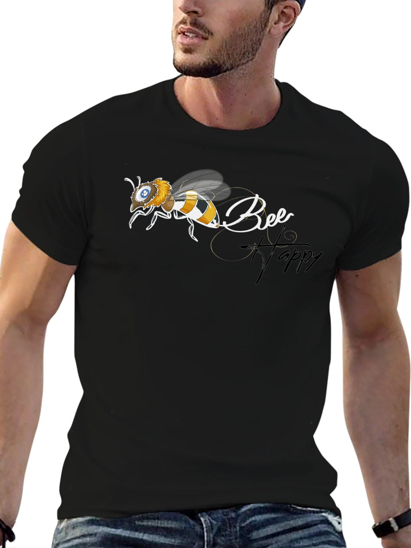 Bee Happy Black T-Shirt