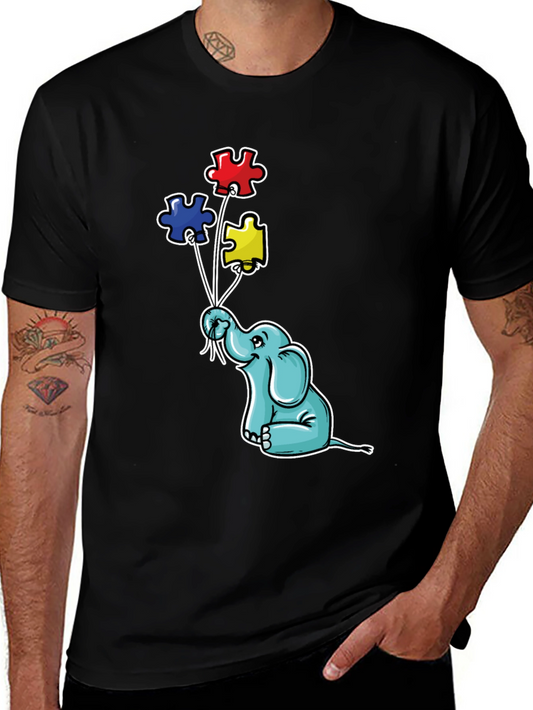 Elephant Puzzle Piece Autism Awareness T-Shirt