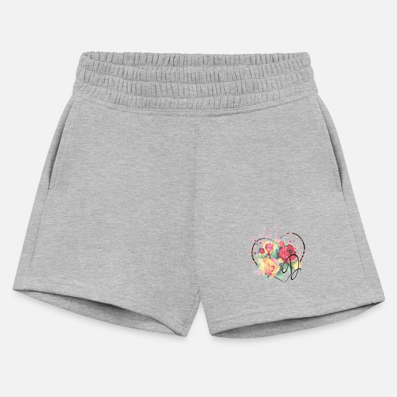 Letter D Monogram Floral Roses Heart