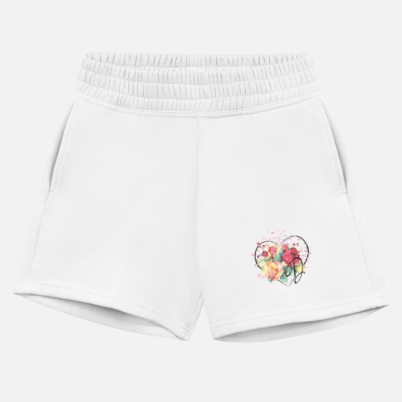 Letter D Monogram Floral Roses Heart