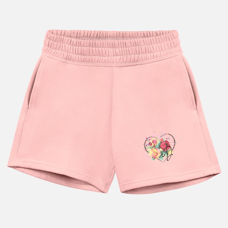 Letter D Monogram Floral Roses Heart