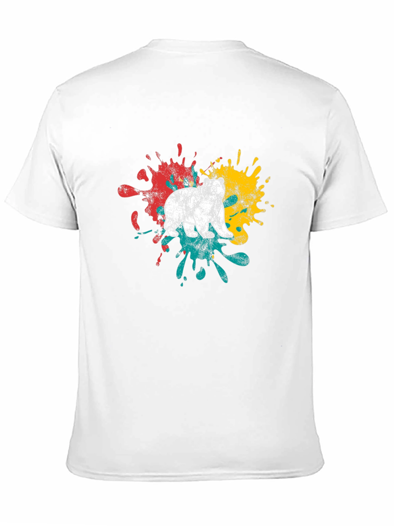 Bear Splatter Graphic Tee - Mens Black T-Shirt