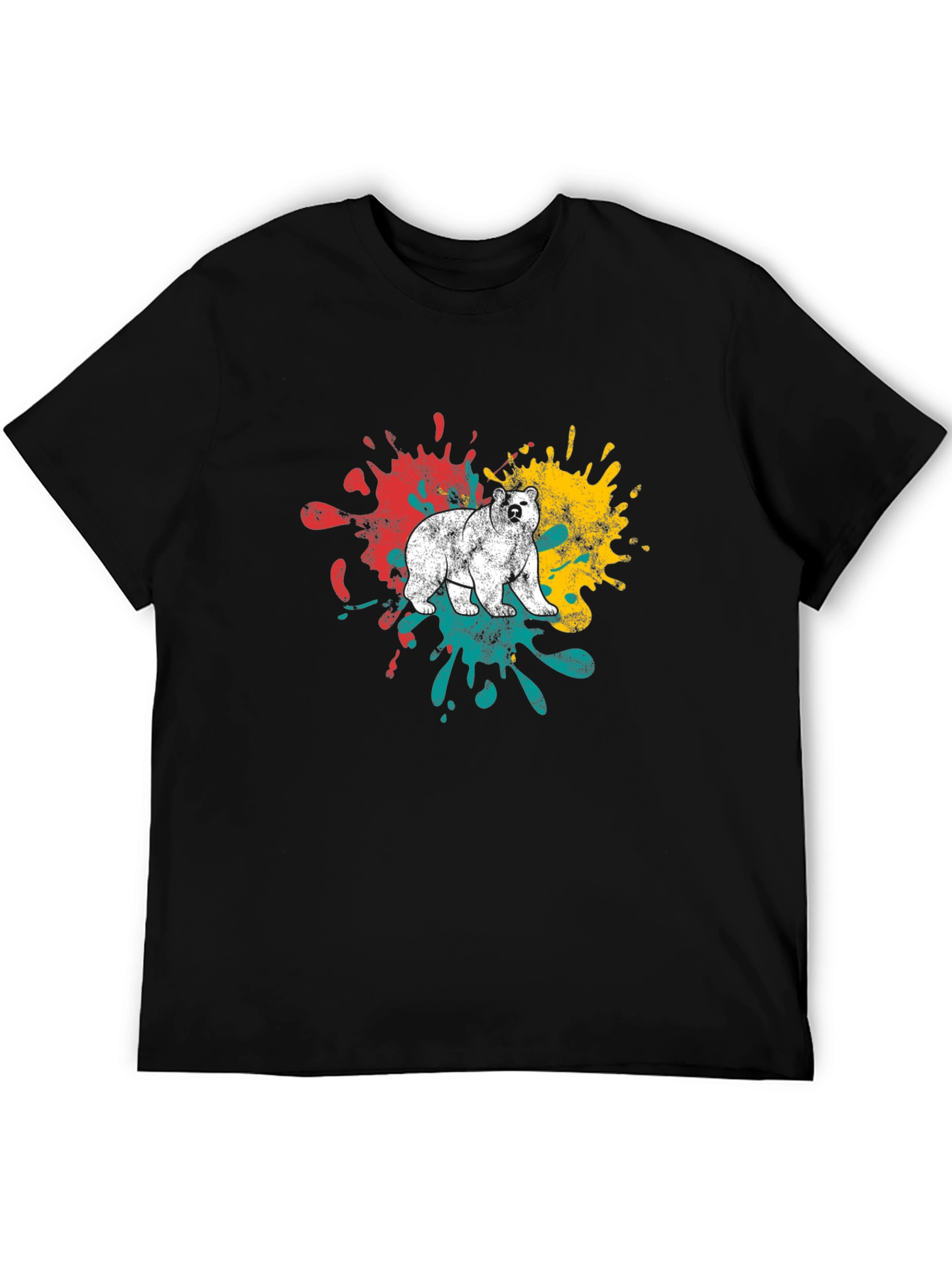 Bear Splatter Graphic Tee - Mens Black T-Shirt