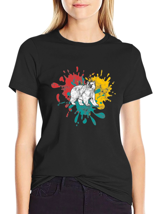 Bear Splatter Graphic Tee - Mens Black T-Shirt