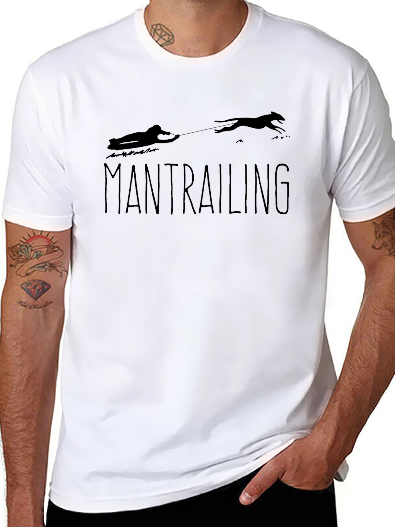 Mantrailing Dog Silhouette Black T-Shirt