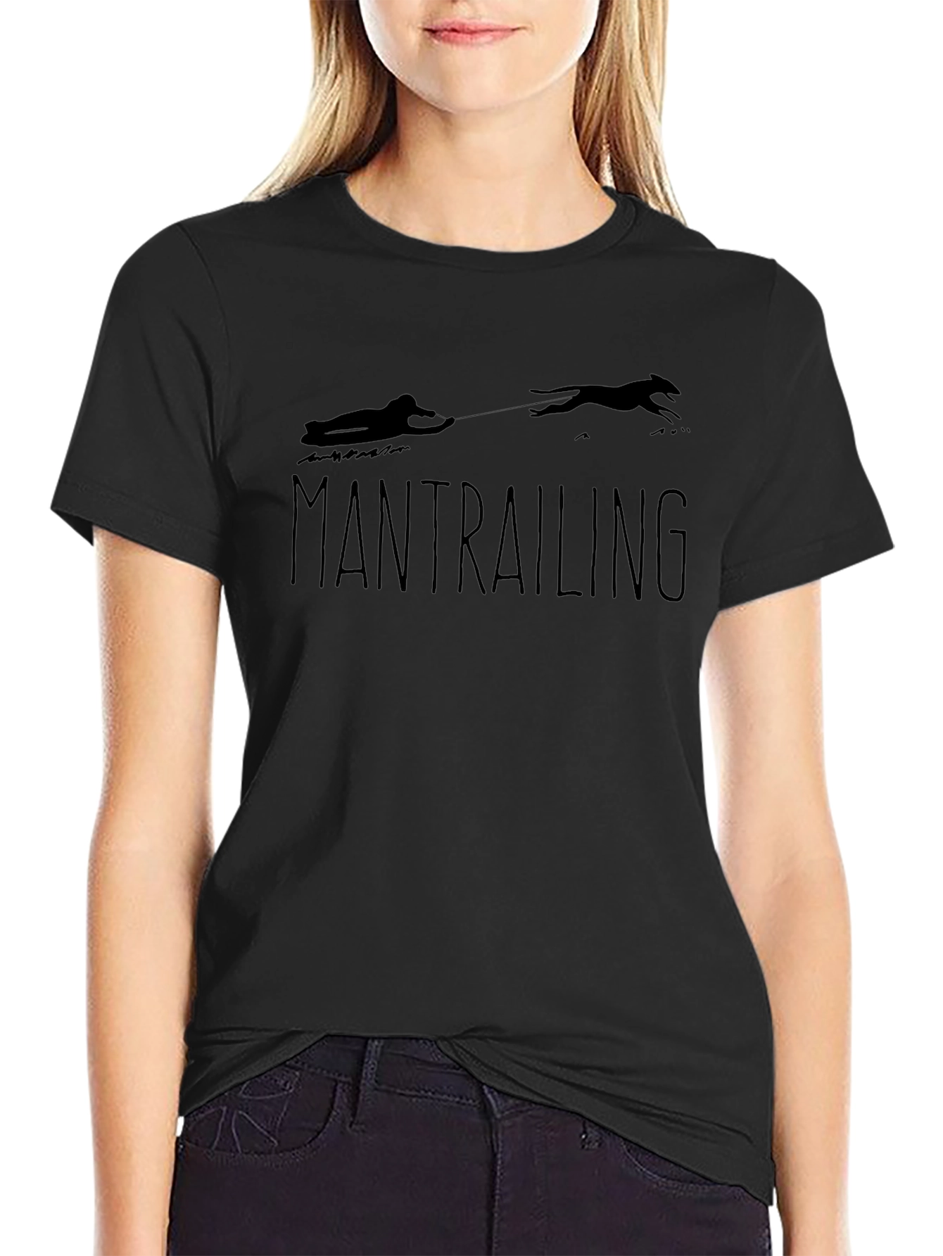 Mantrailing Dog Silhouette Black T-Shirt