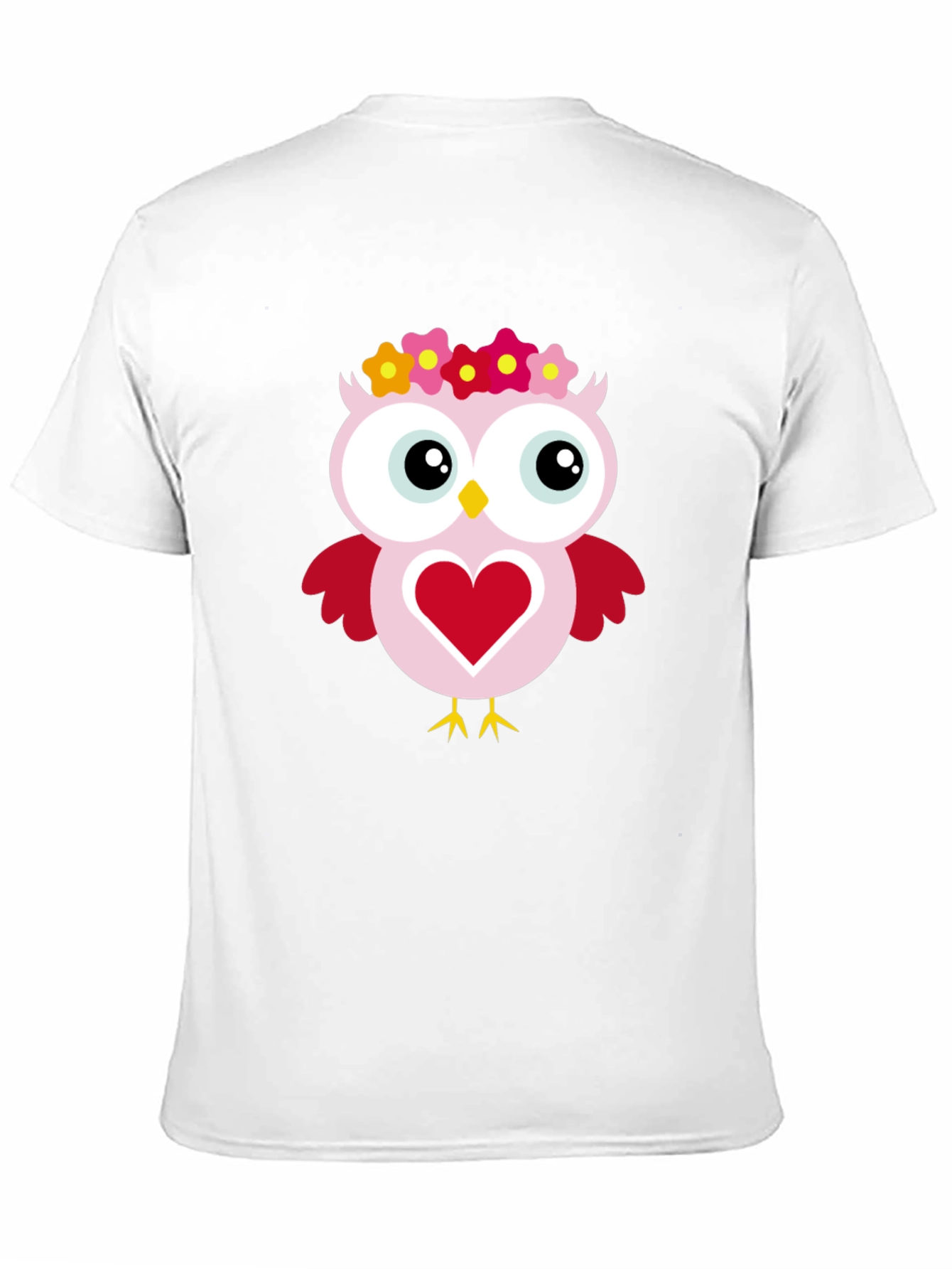Cute Owl Heart Graphic Black T-Shirt