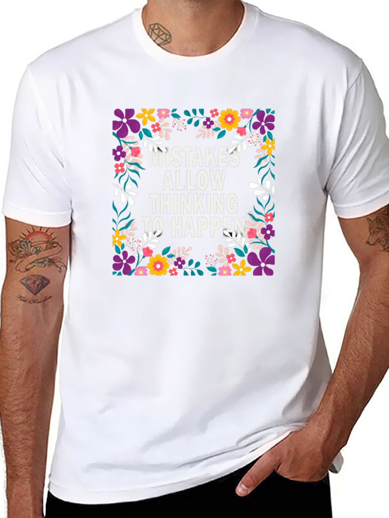 Mistakes Allow Thinking to Happen Floral T-Shirt
